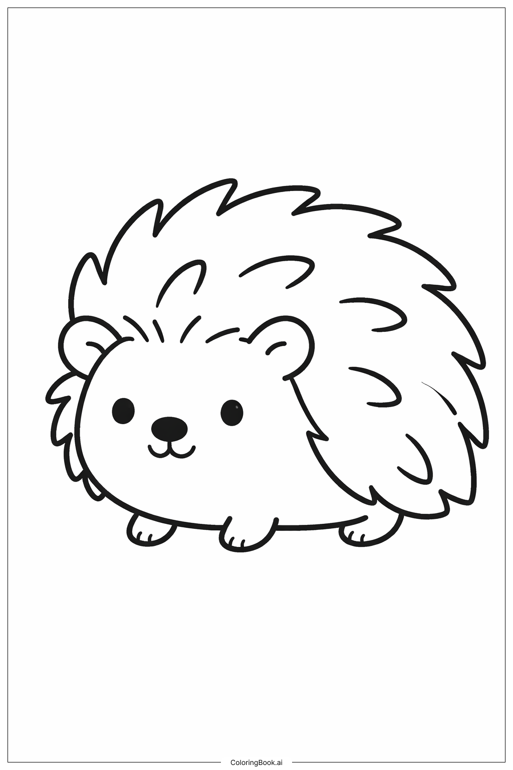  9월 작은 고슴도치 색칠공부 페이지 