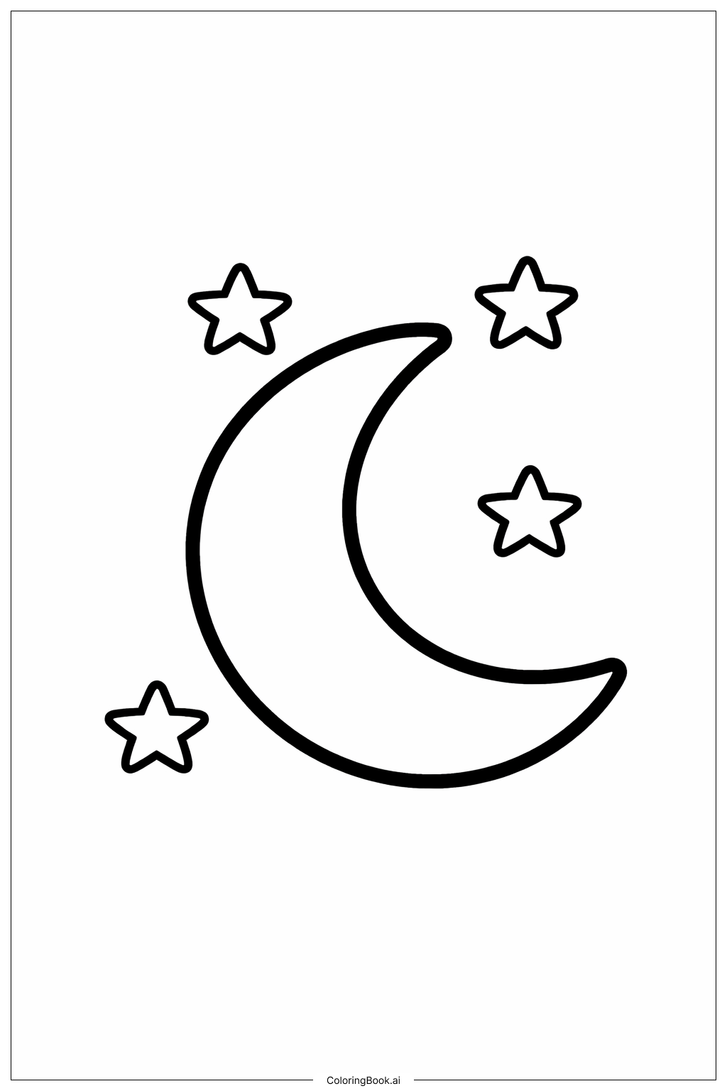  별과 함께하는 9월 달 색칠공부 페이지 