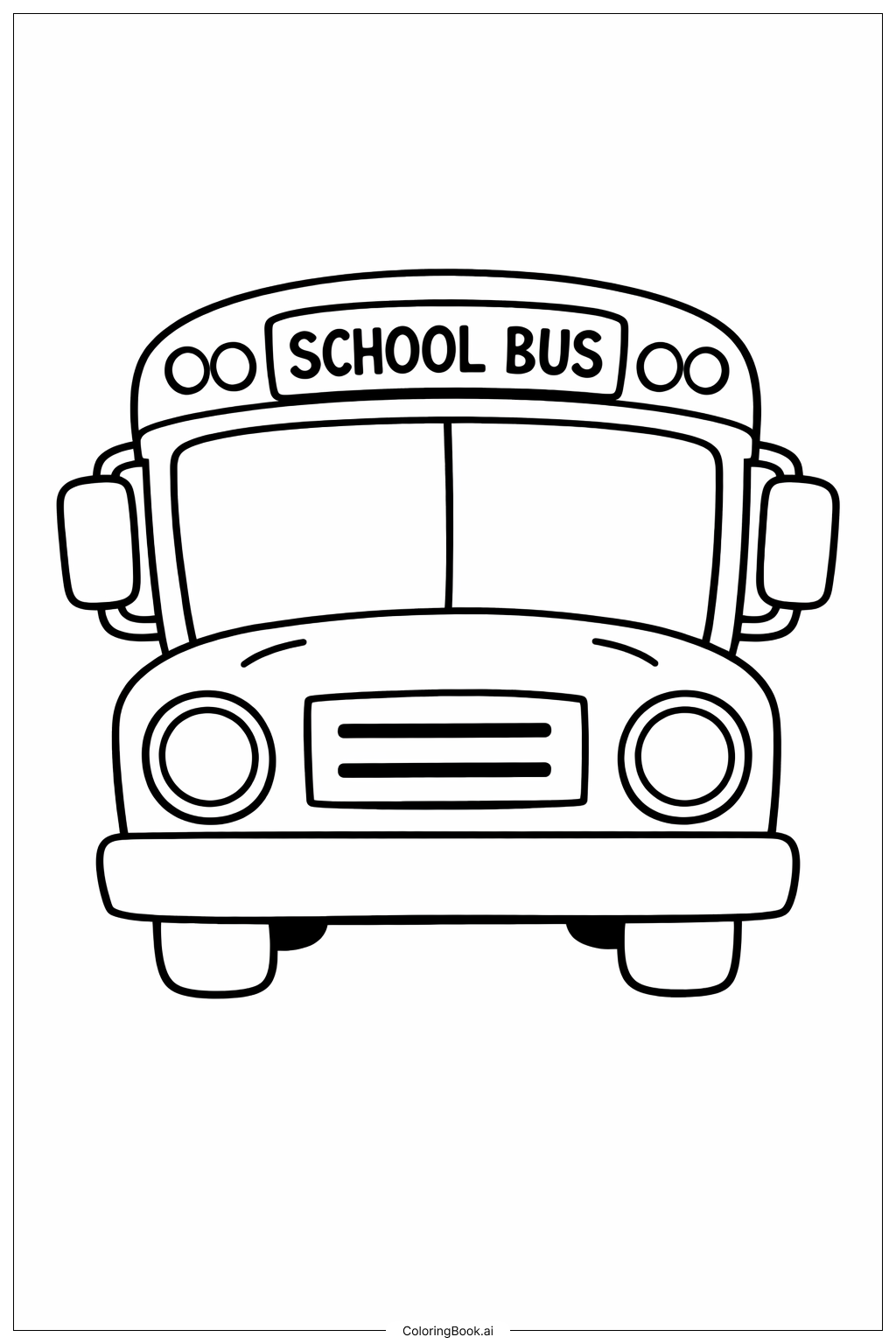  9월 학교 버스 앞면 색칠공부 페이지 