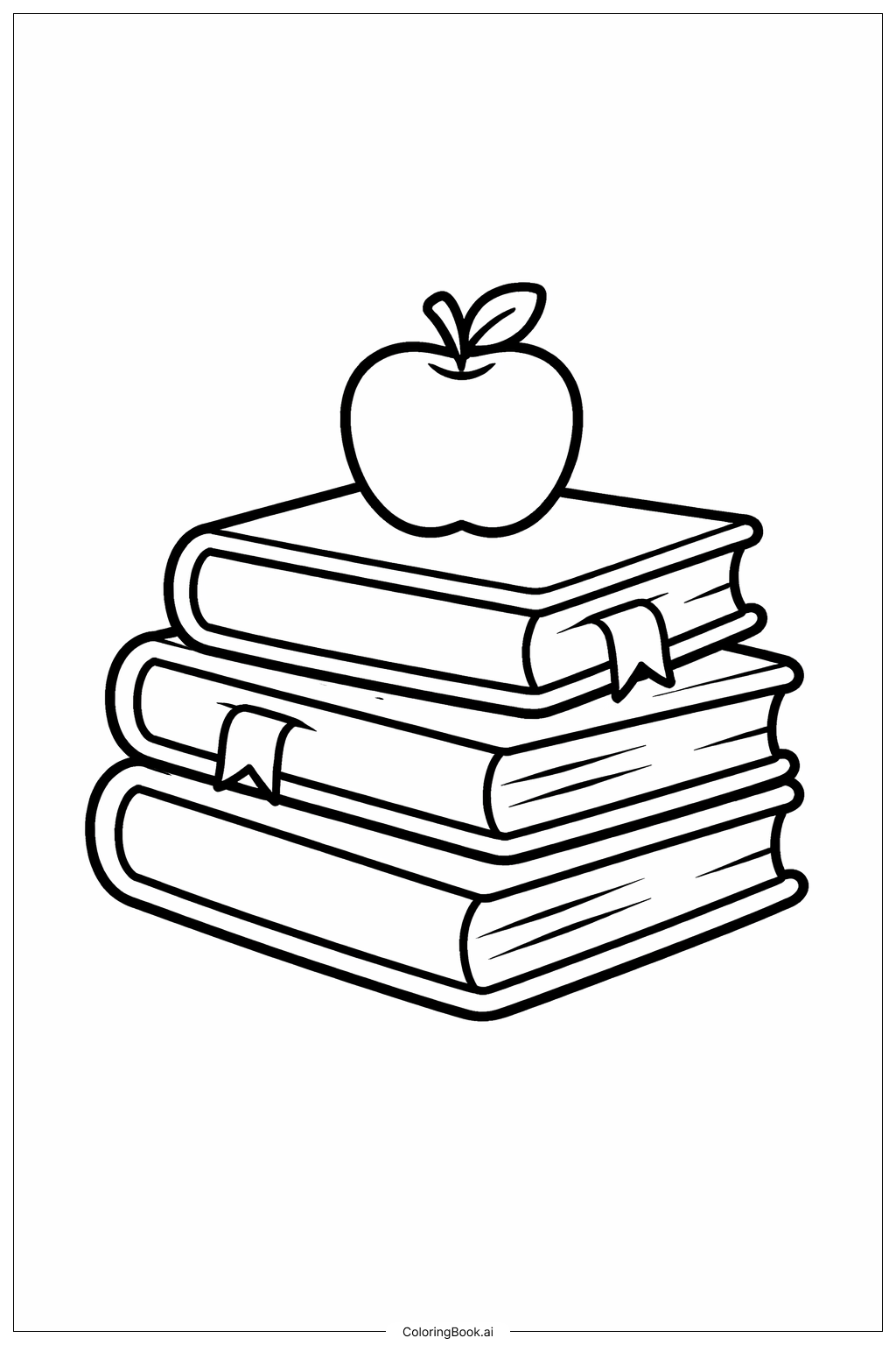  9월 책 더미 색칠공부 페이지 