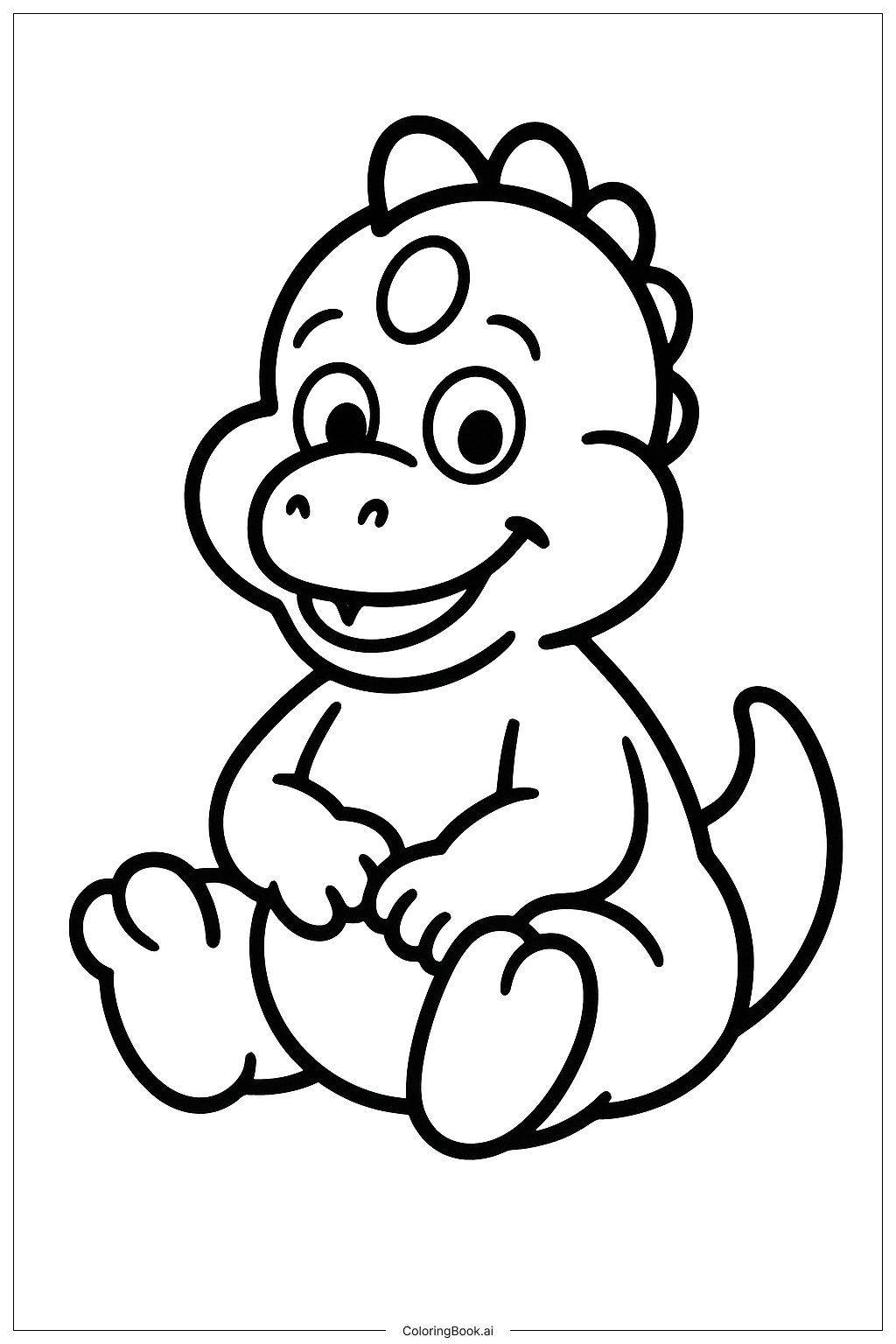  Página para colorir de Bebê Dino da Rua Sésamo 