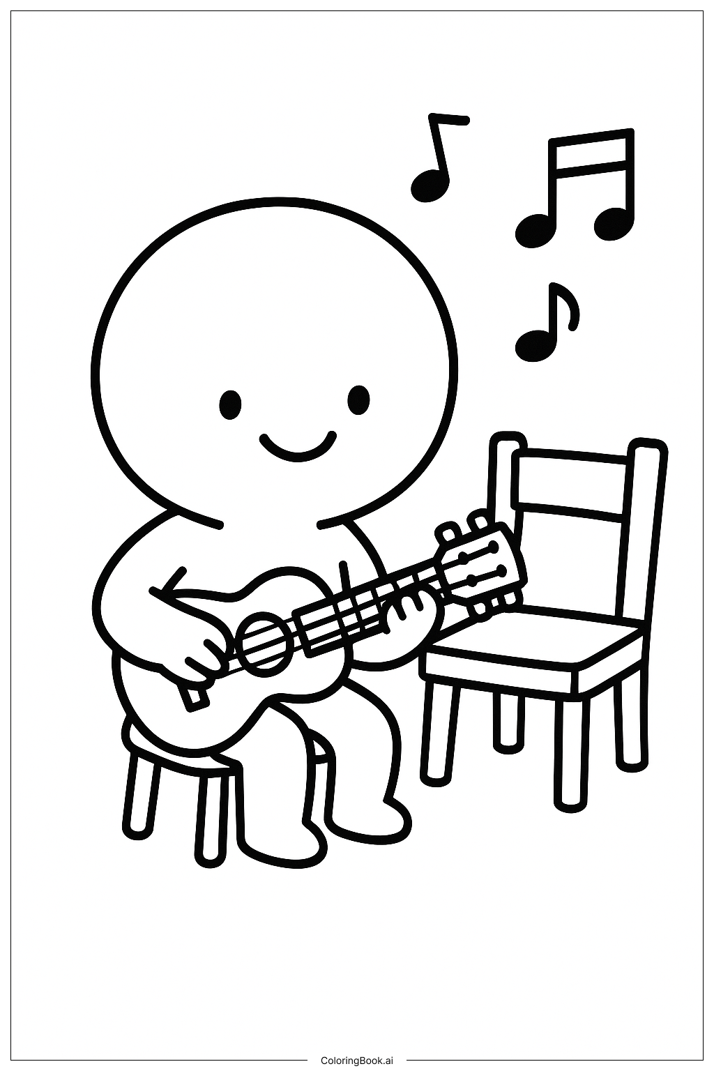  Página para colorear de Lección de música de Plaza Sésamo 