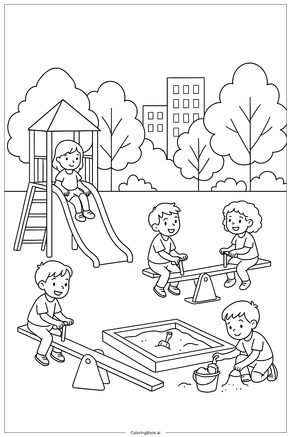  세서미 스트리트 놀이터 모험 색칠공부 페이지 