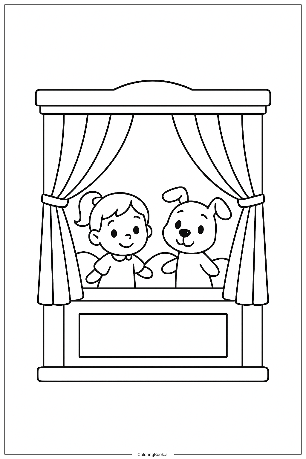  Page de coloriage Théâtre de marionnettes de Sesame Street 