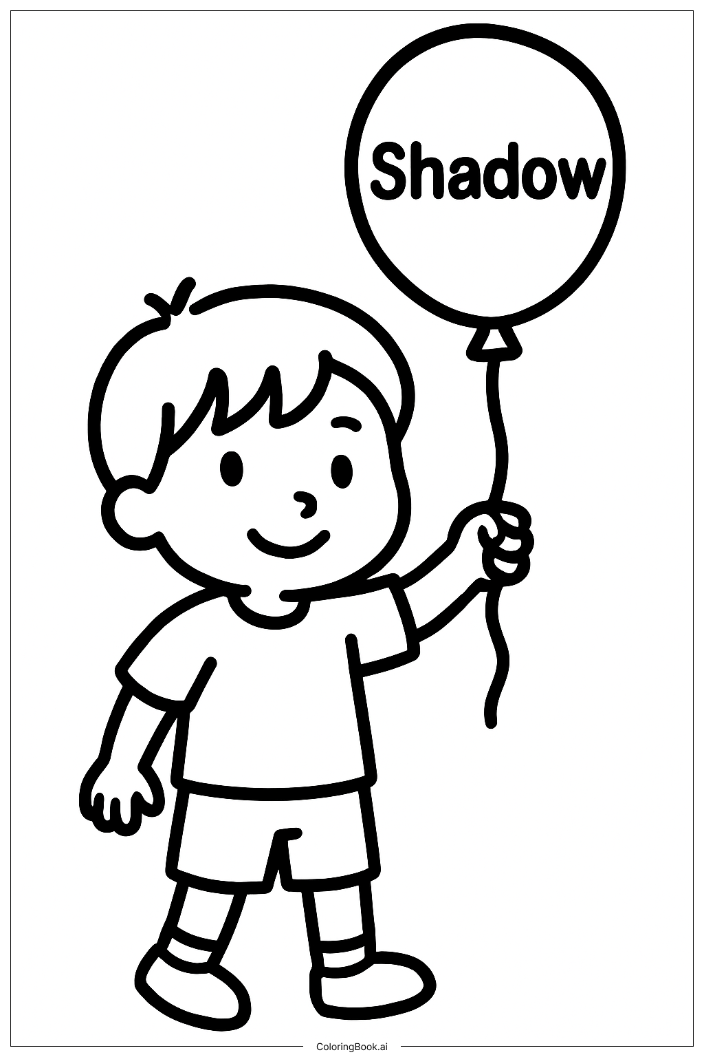  그림자 풍선 떠있기 색칠공부 페이지 
