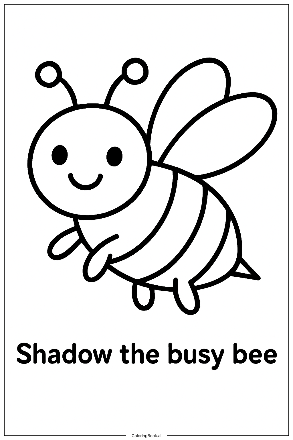  Schattenfleißige Biene Ausmalseite 