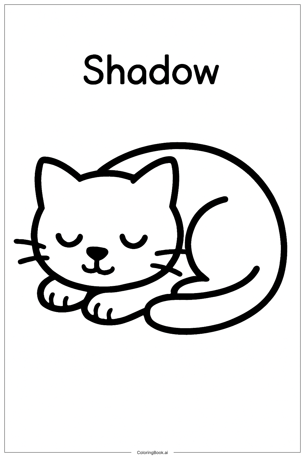  그림자 고양이 낮잠 색칠공부 페이지 