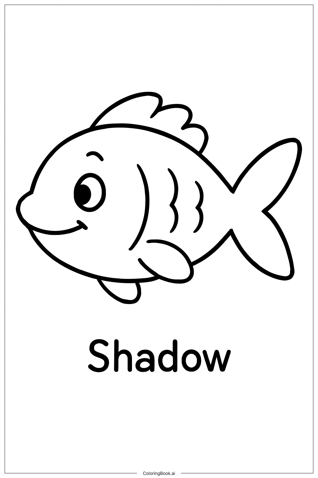  Schattenfisch Schwimmt Ausmalseite 