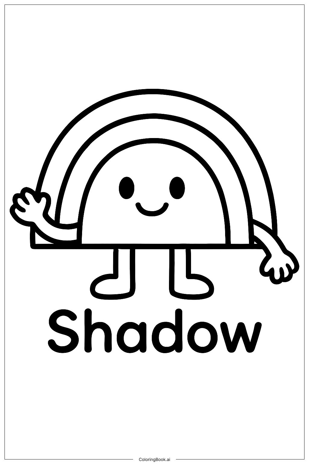  Schatten Regenbogen Lächeln Ausmalseite 