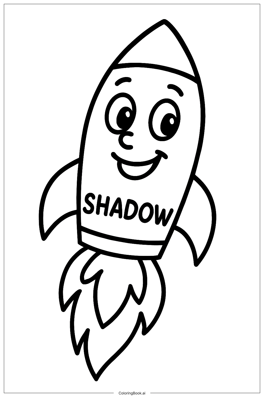  Schatten-Rakete Ausmalseite 