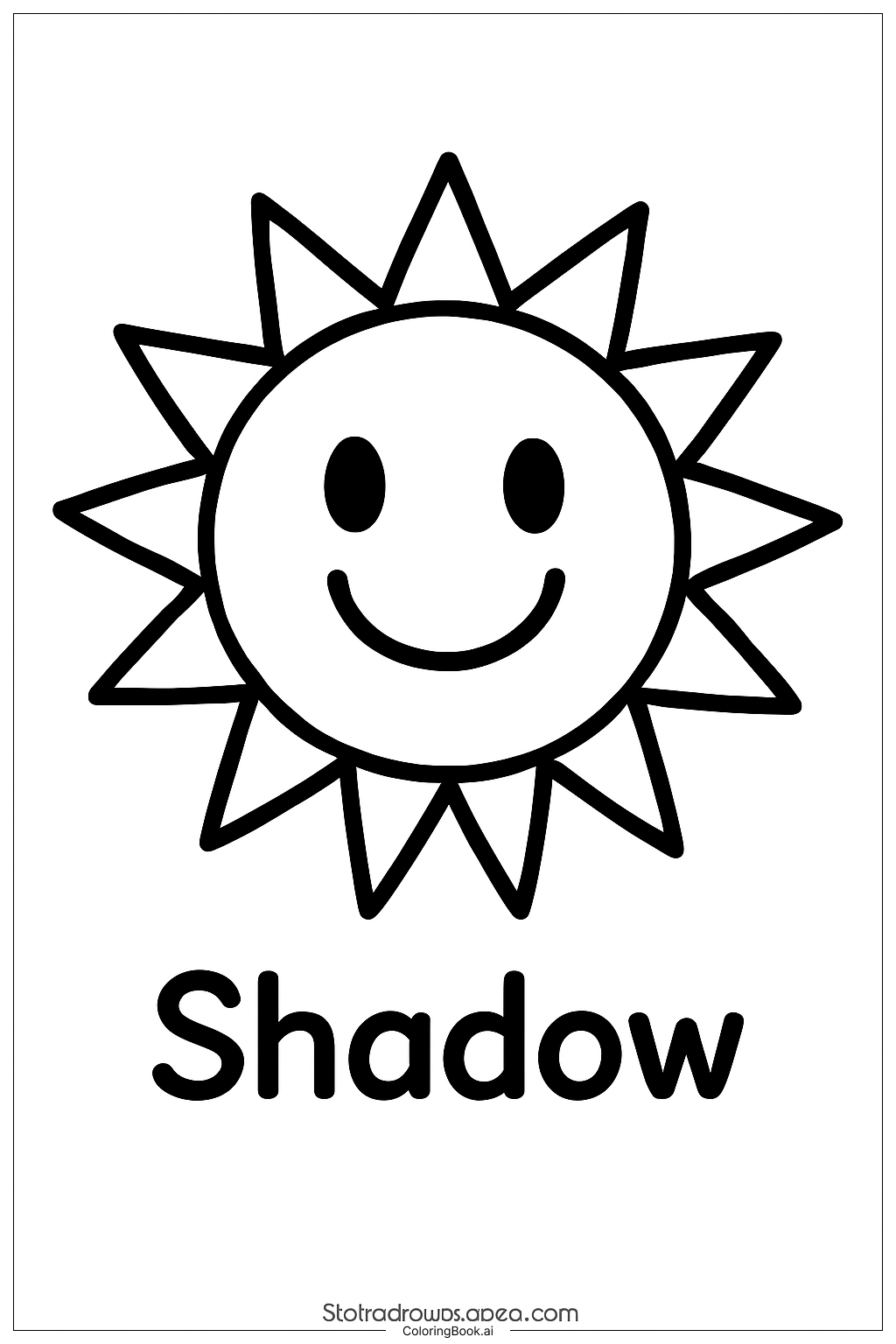  Sonnenschein mit Schattenlächeln Ausmalseite 