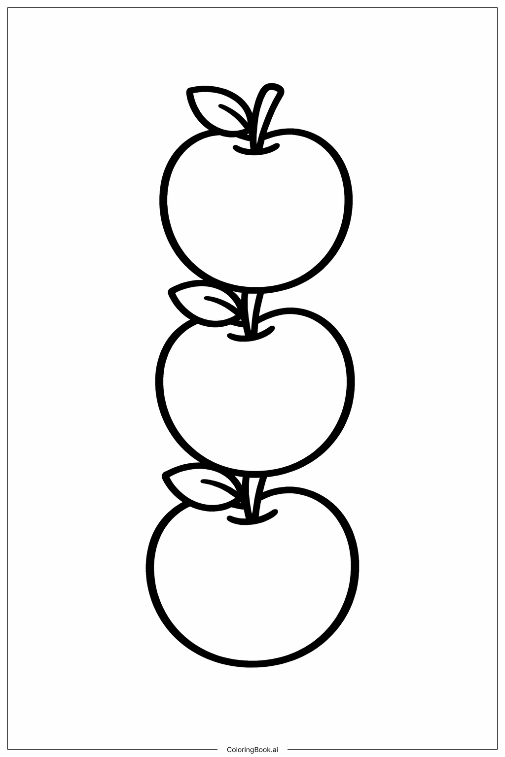  Page de coloriage Pile de Pommes en Formes 