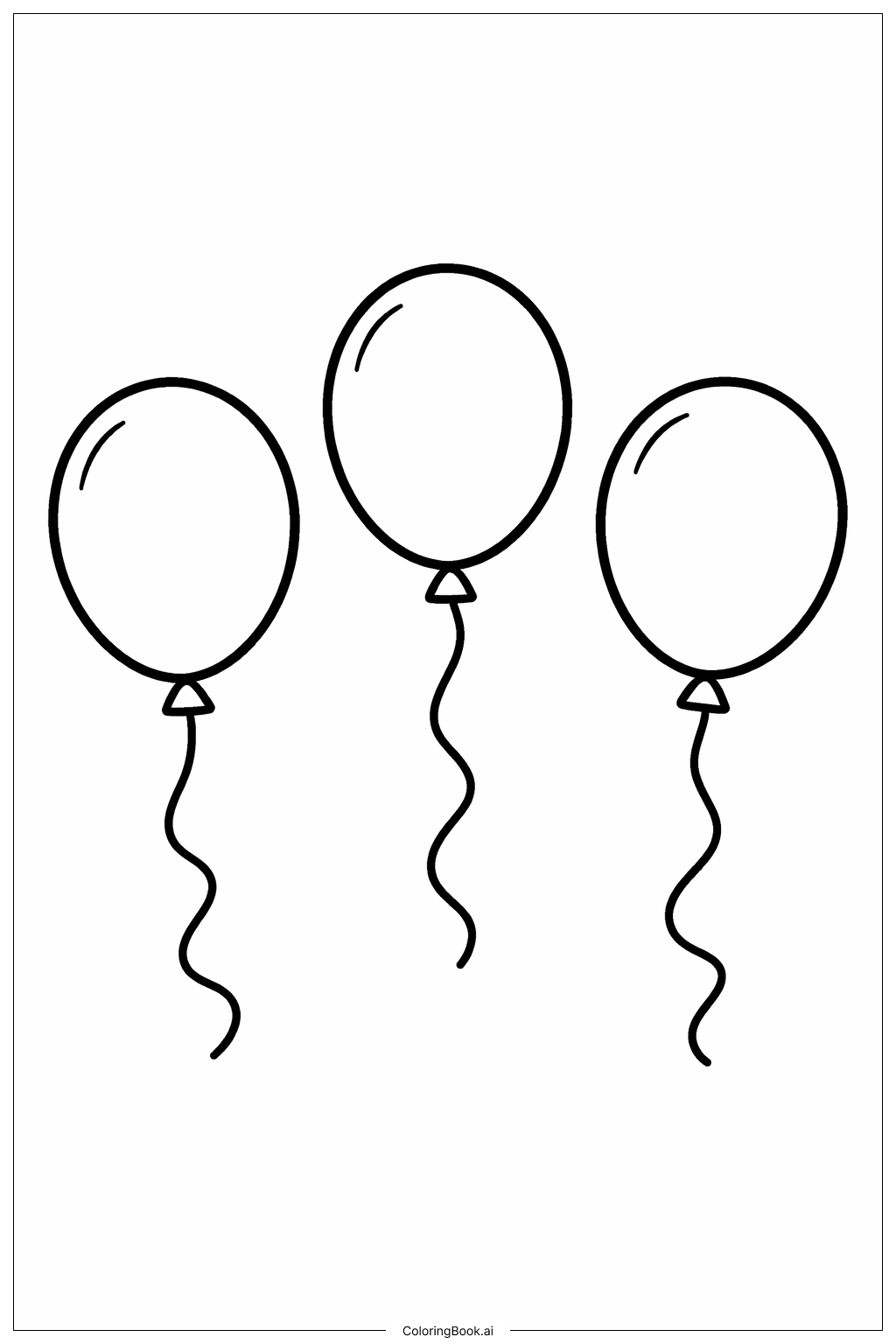  Page de coloriage Trio de ballons en formes 