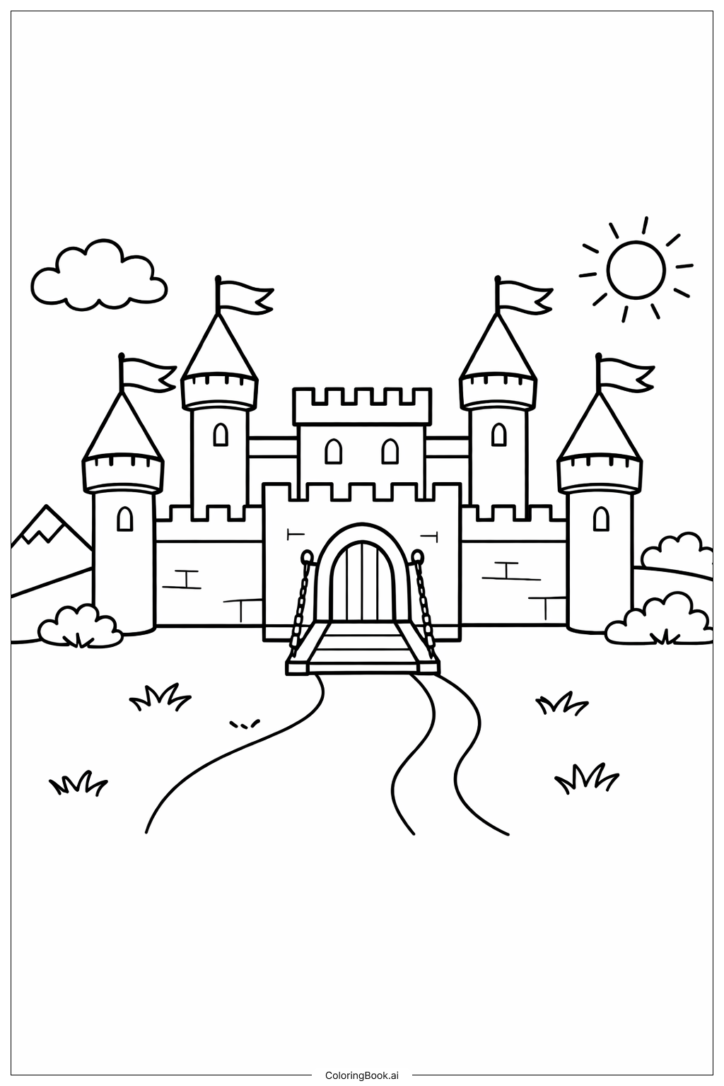  Página para colorear de Aventura en el Castillo de Figuras 