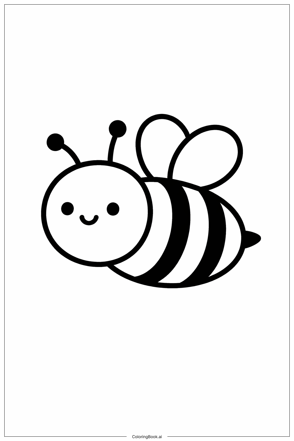  Page de coloriage Abeille mignonne en formes 