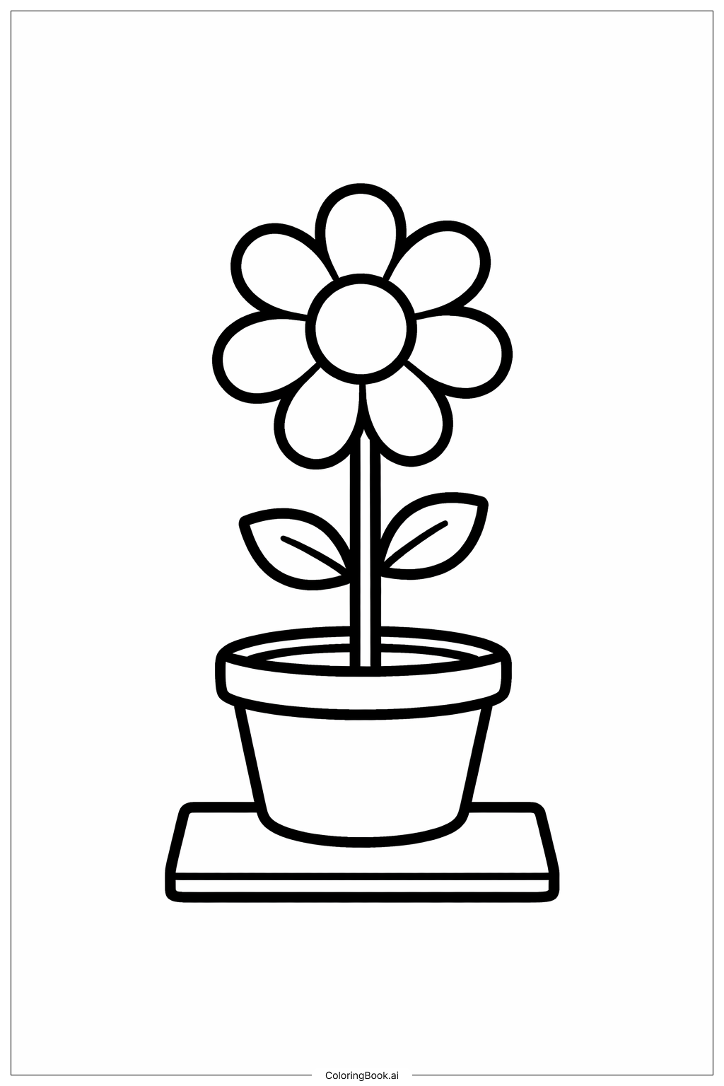  모양 화분 색칠공부 페이지 