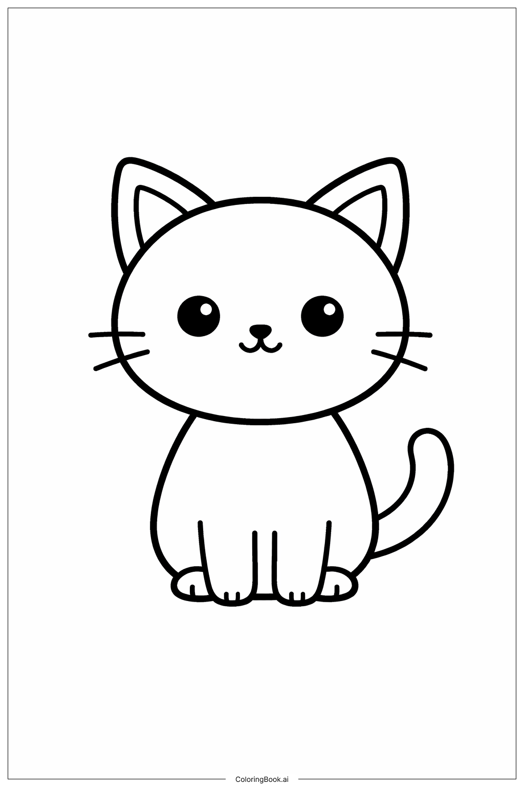  모양 친근한 고양이 색칠공부 페이지 