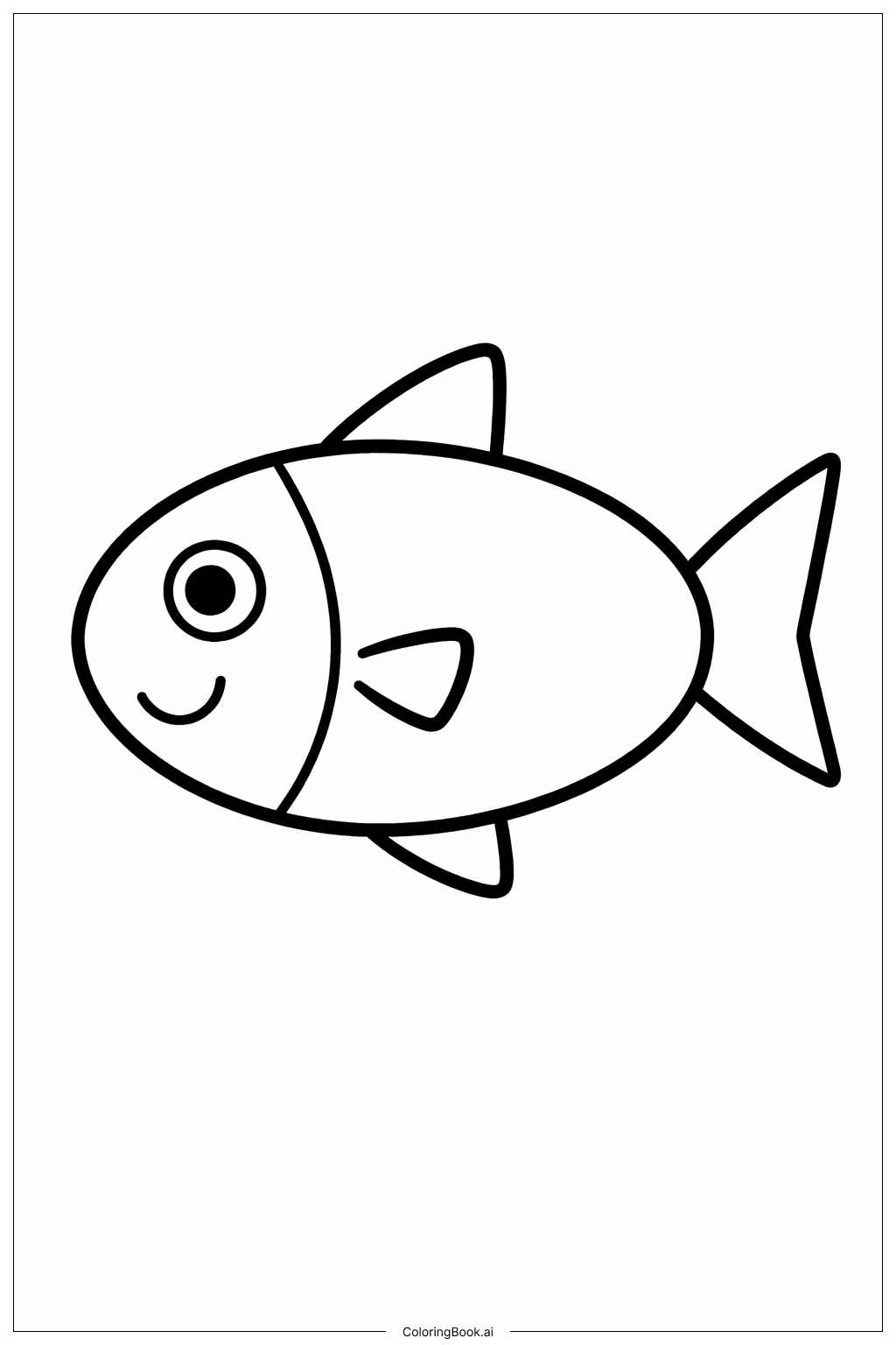  Page de coloriage Poisson Amical en Formes 