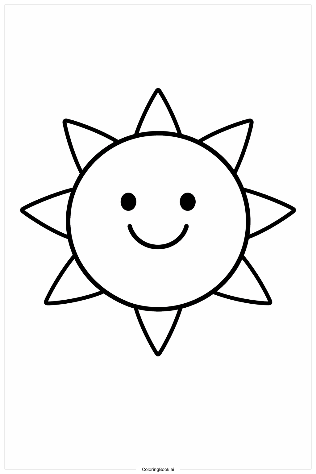  Page de coloriage Soleil Heureux des Formes 