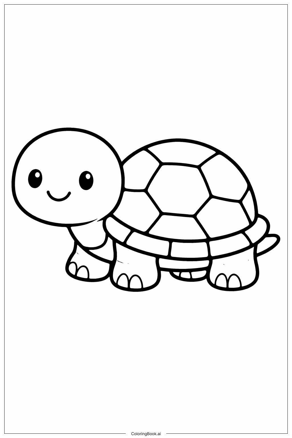  Page de coloriage Tortue Joyeuse aux Formes 