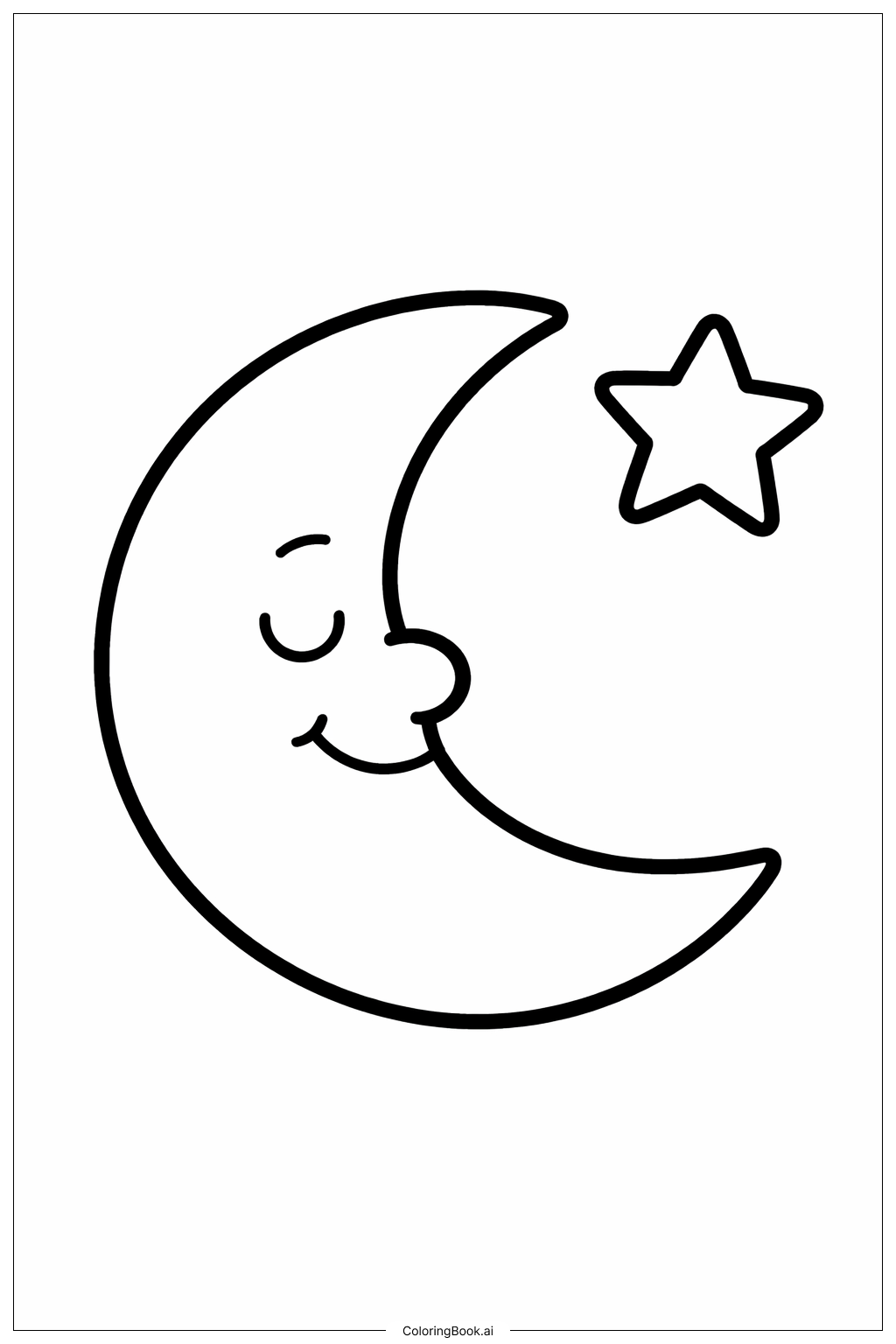  모양 달 미소 색칠공부 페이지 