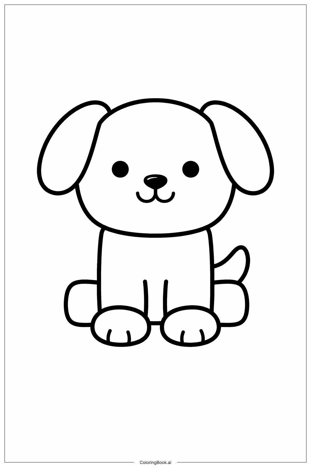  Page de coloriage Puzzle Chiot Formes 
