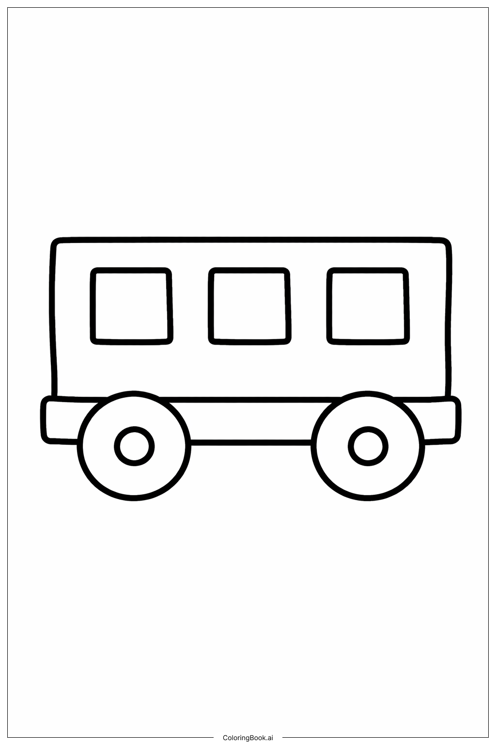  Page de coloriage Voiture de Train en Formes 