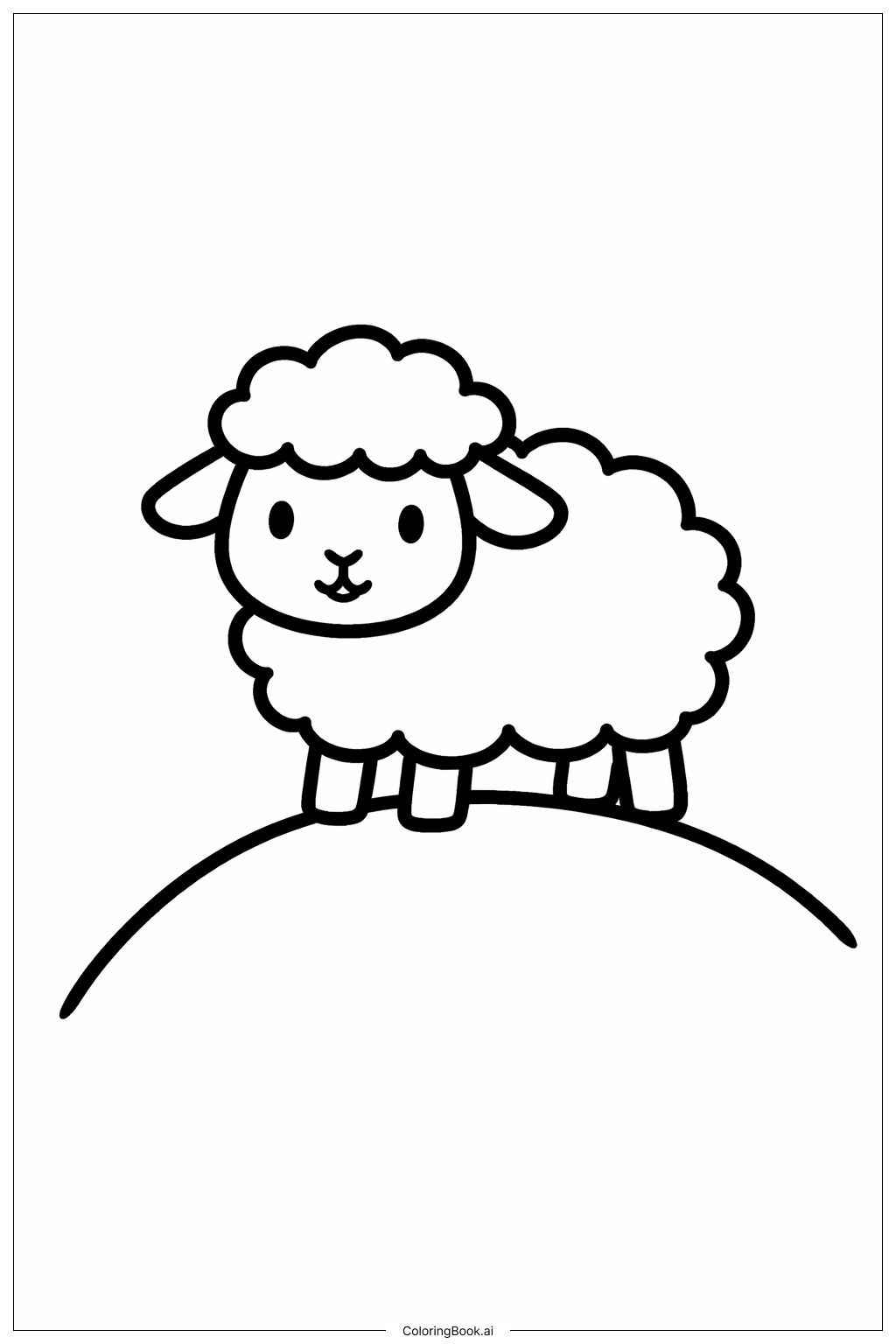  山丘上的羊著色頁 