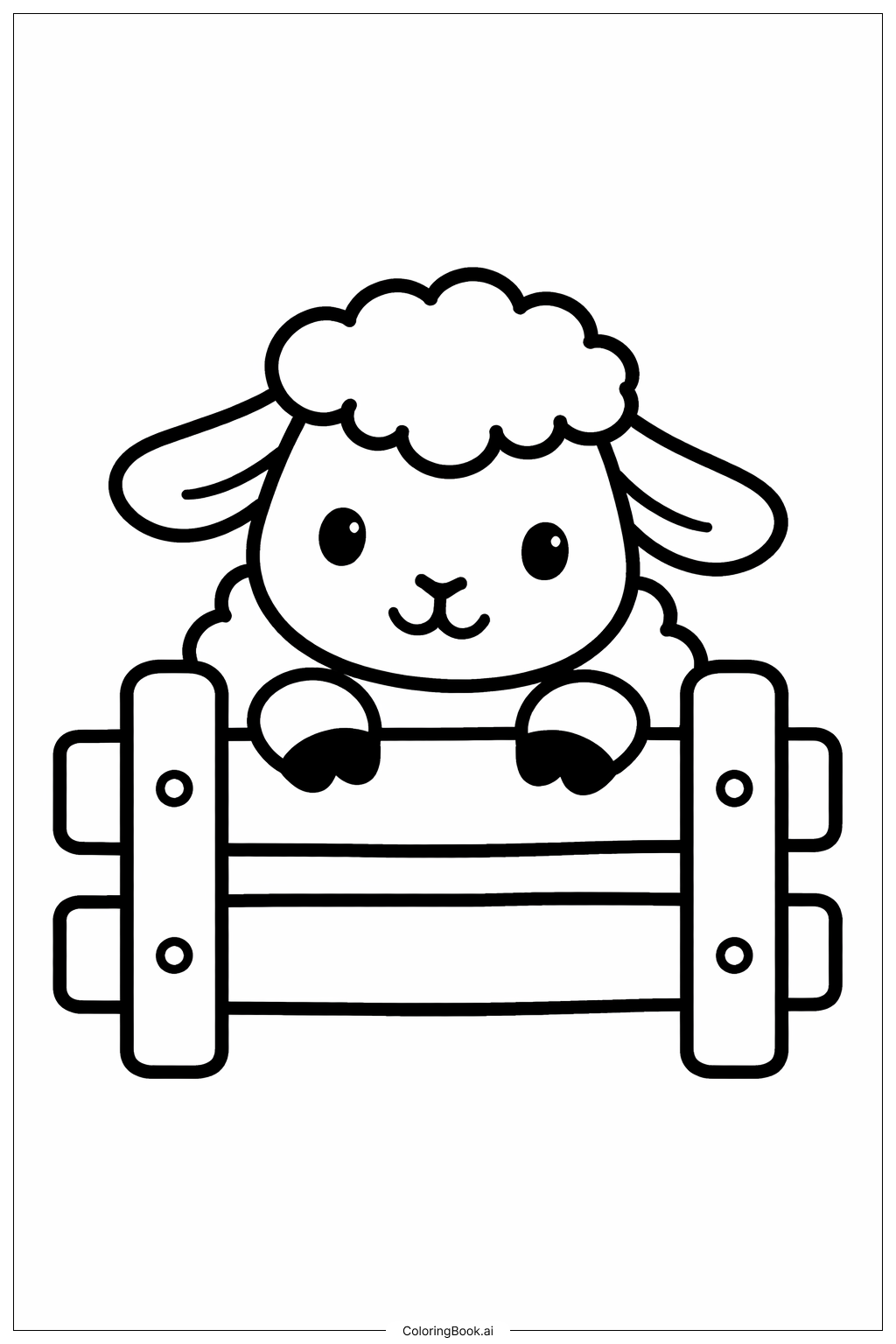  偷看綿羊著色頁 