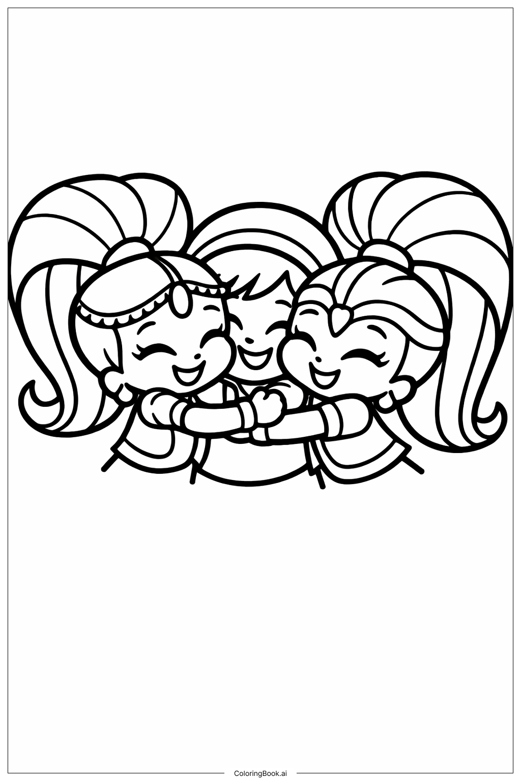  샤이머와 샤인 포옹 색칠공부 페이지 