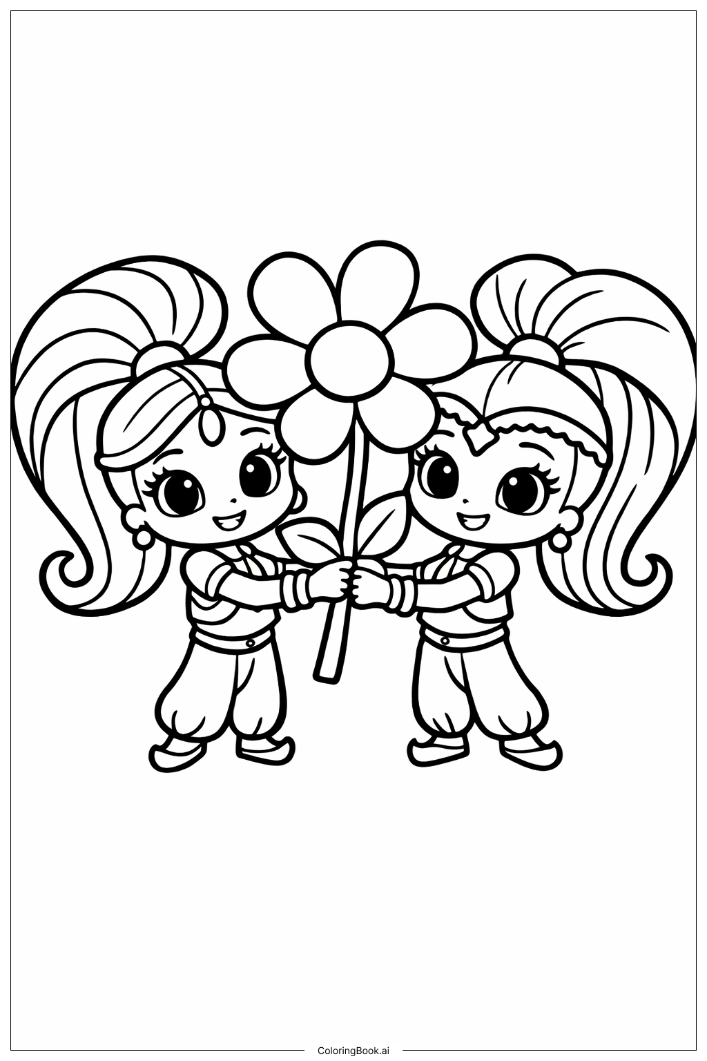 Schimmer und Glanz mit Blume Ausmalseite