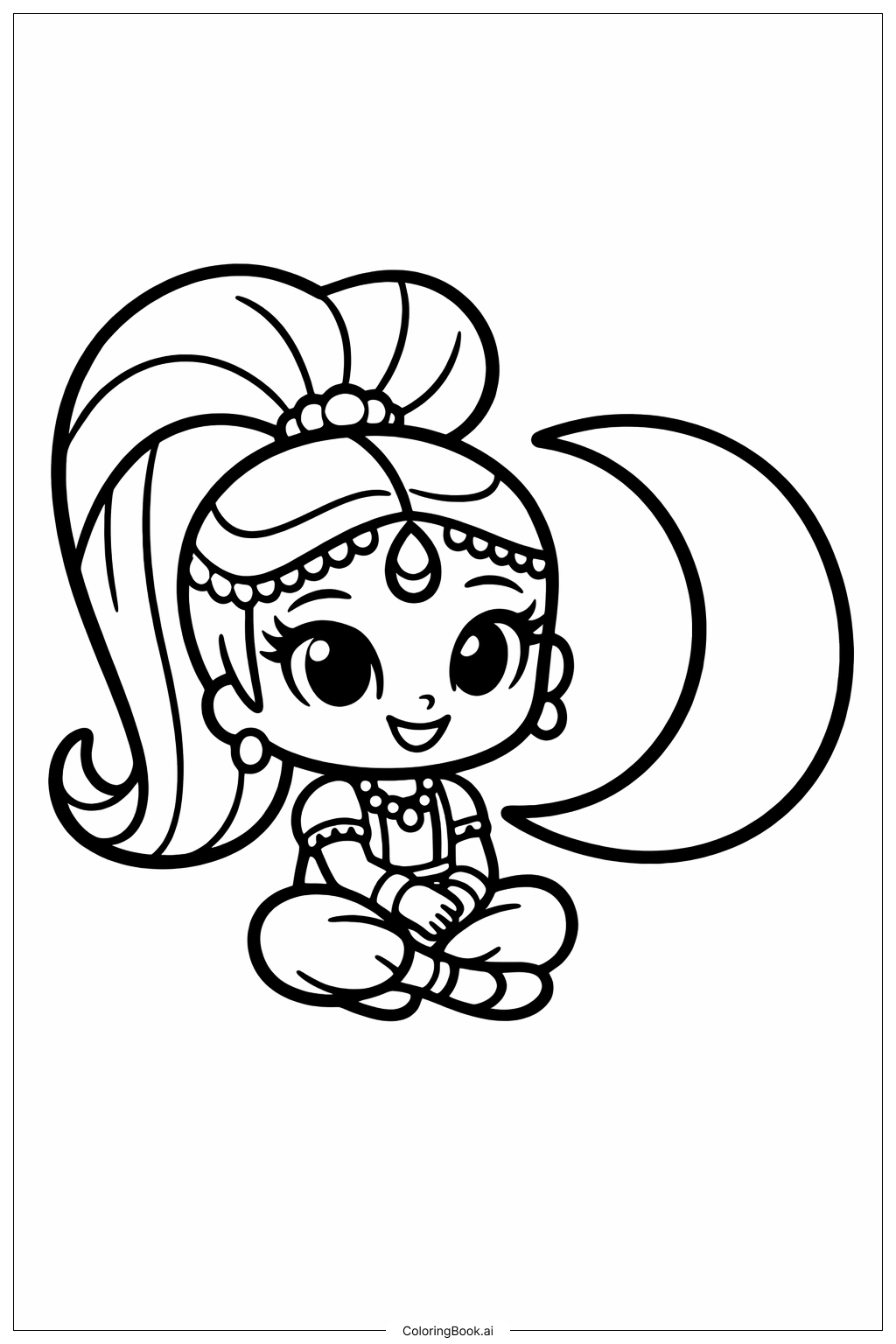 Shimmer und Shine mit Mond Ausmalseite