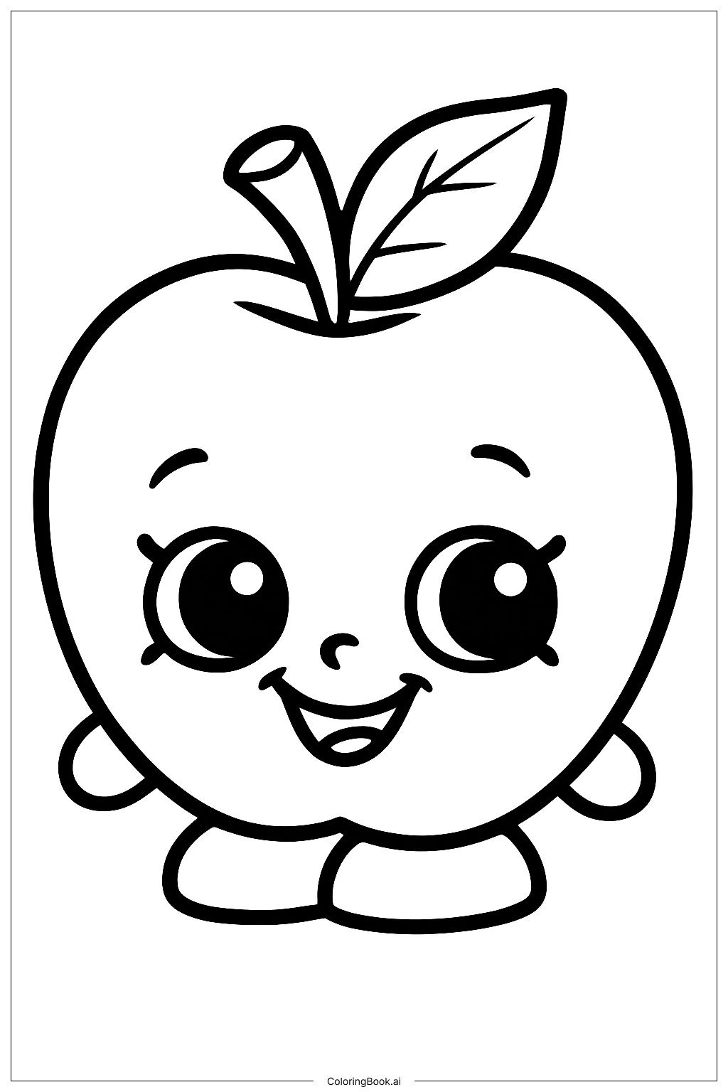  Shopkins可爱苹果填色页 