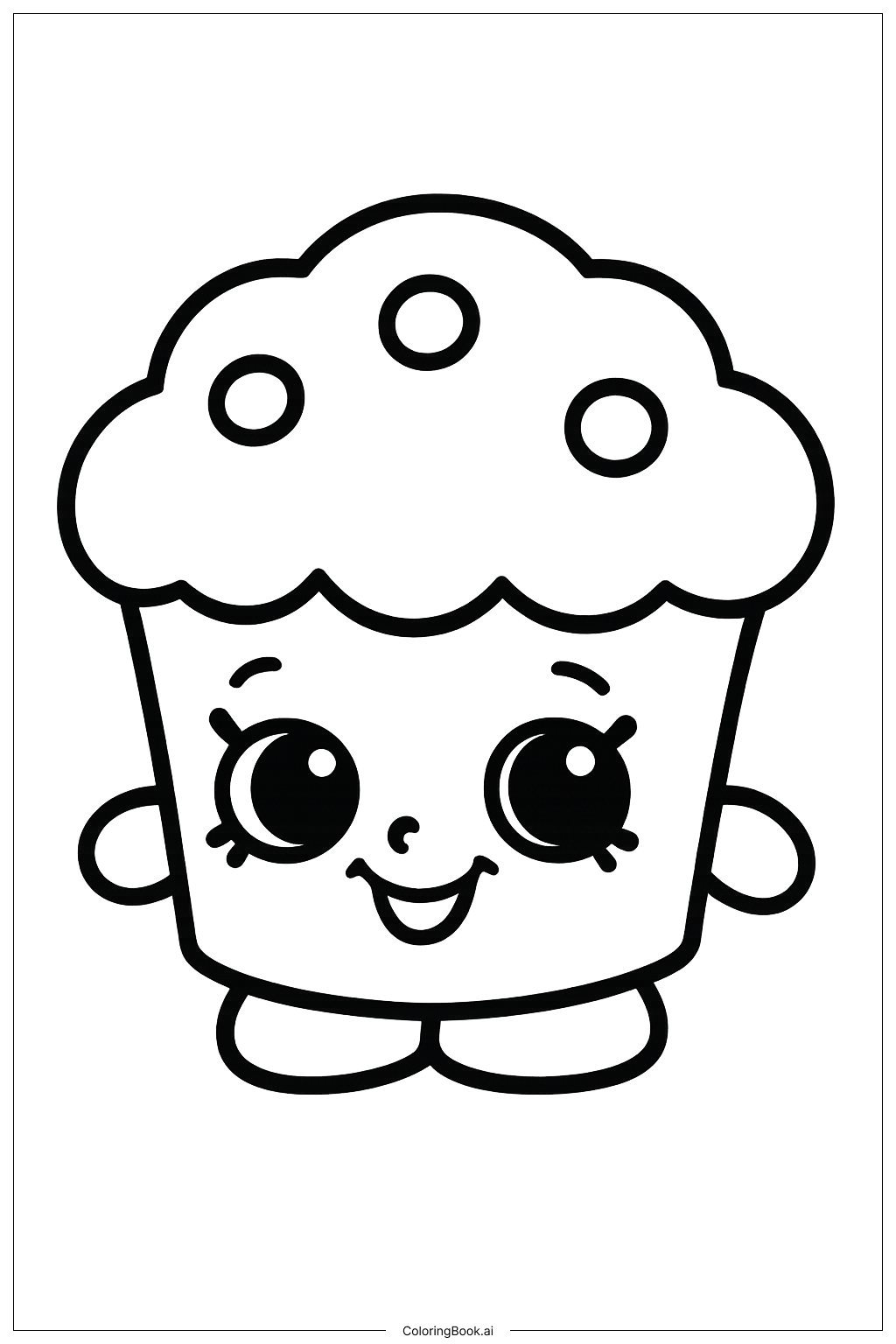  Shopkins可爱松饼填色页 