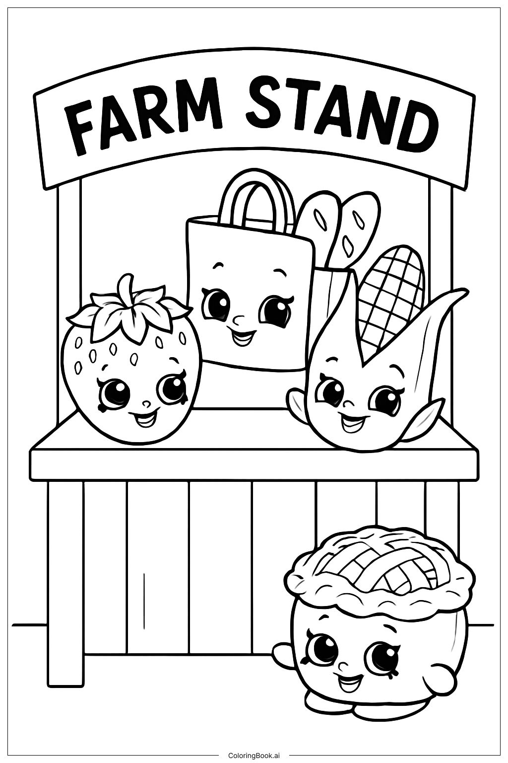  Shopkins 农场摊位好友填色页 