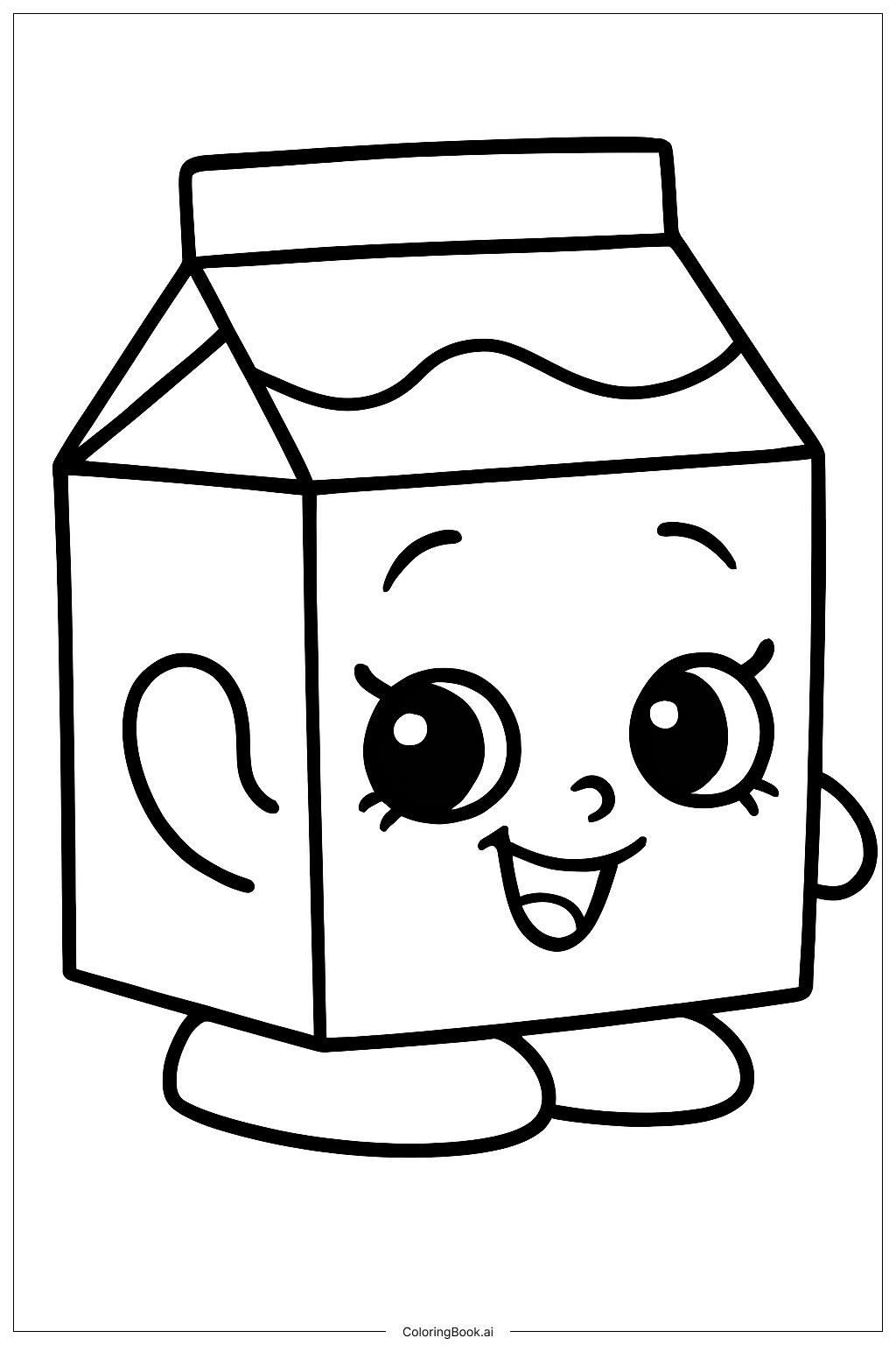  Shopkins 友好牛奶盒填色页 