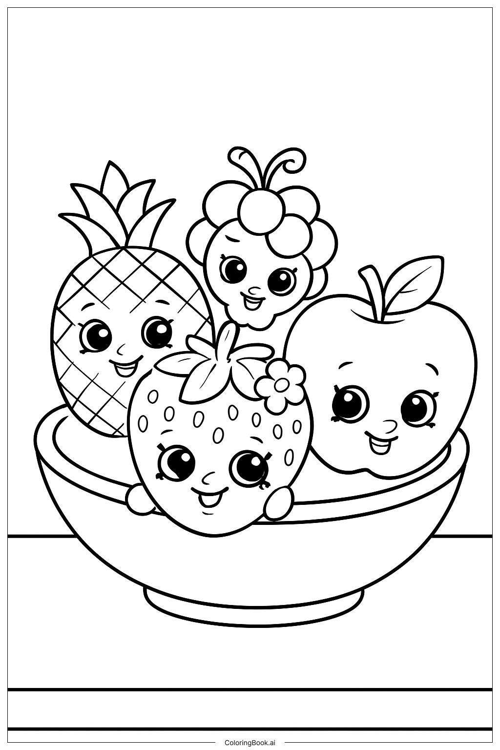  Shopkins水果碗家族填色页 