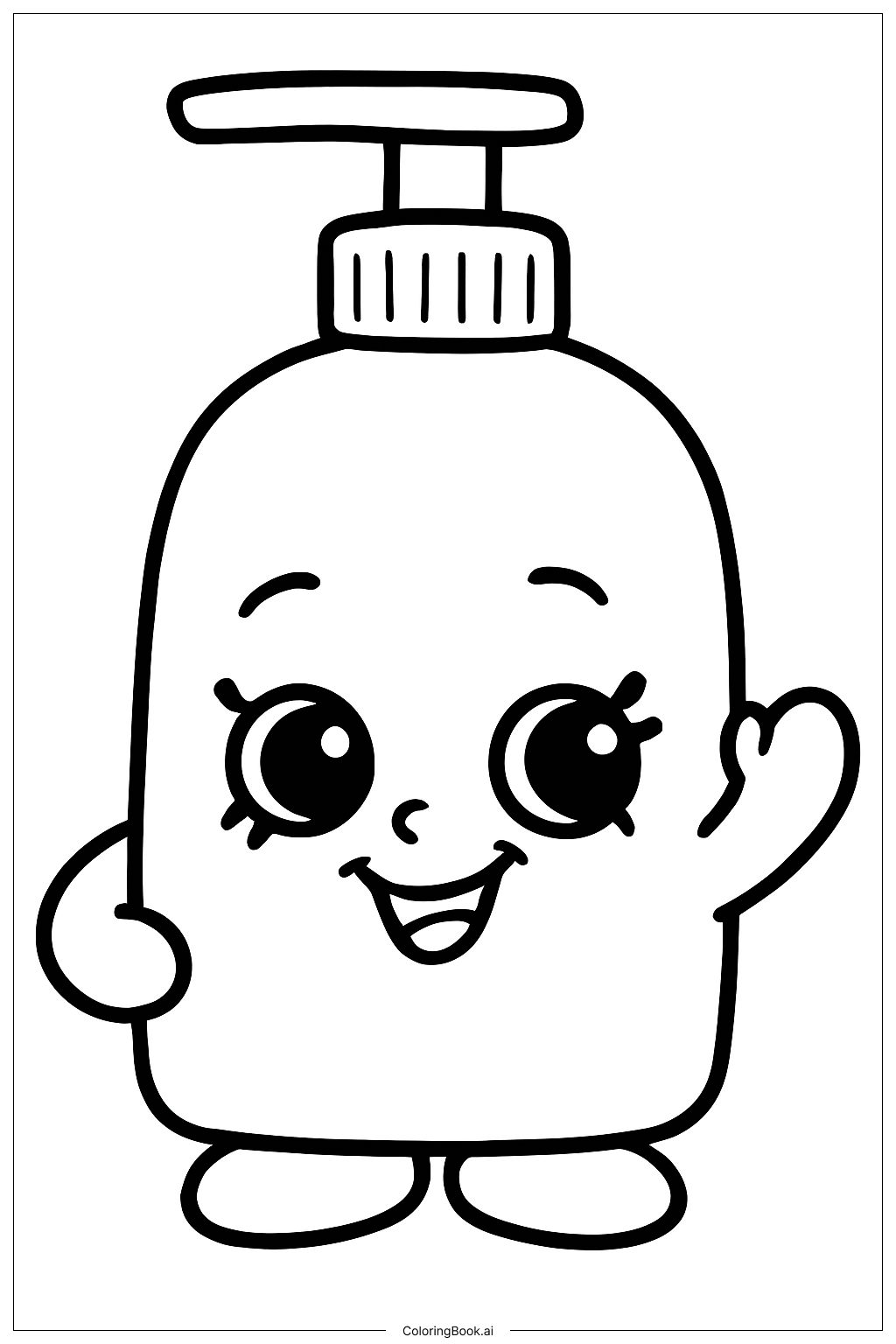  Shopkins 开心香皂瓶填色页 