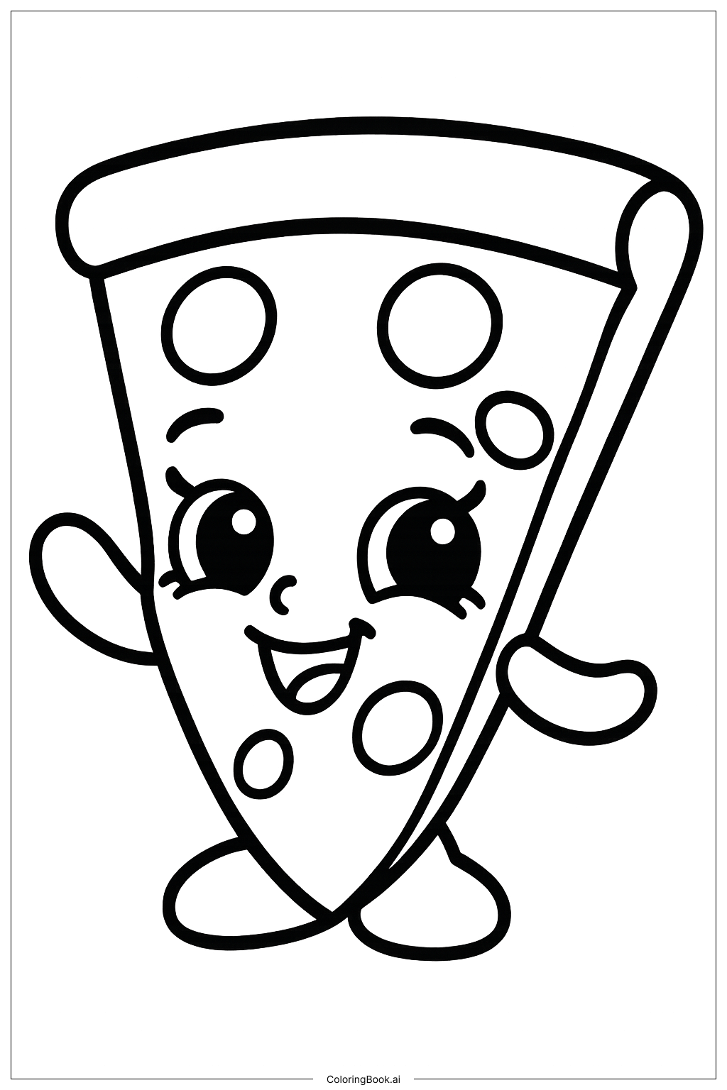  Shopkins 快乐披萨片填色页 