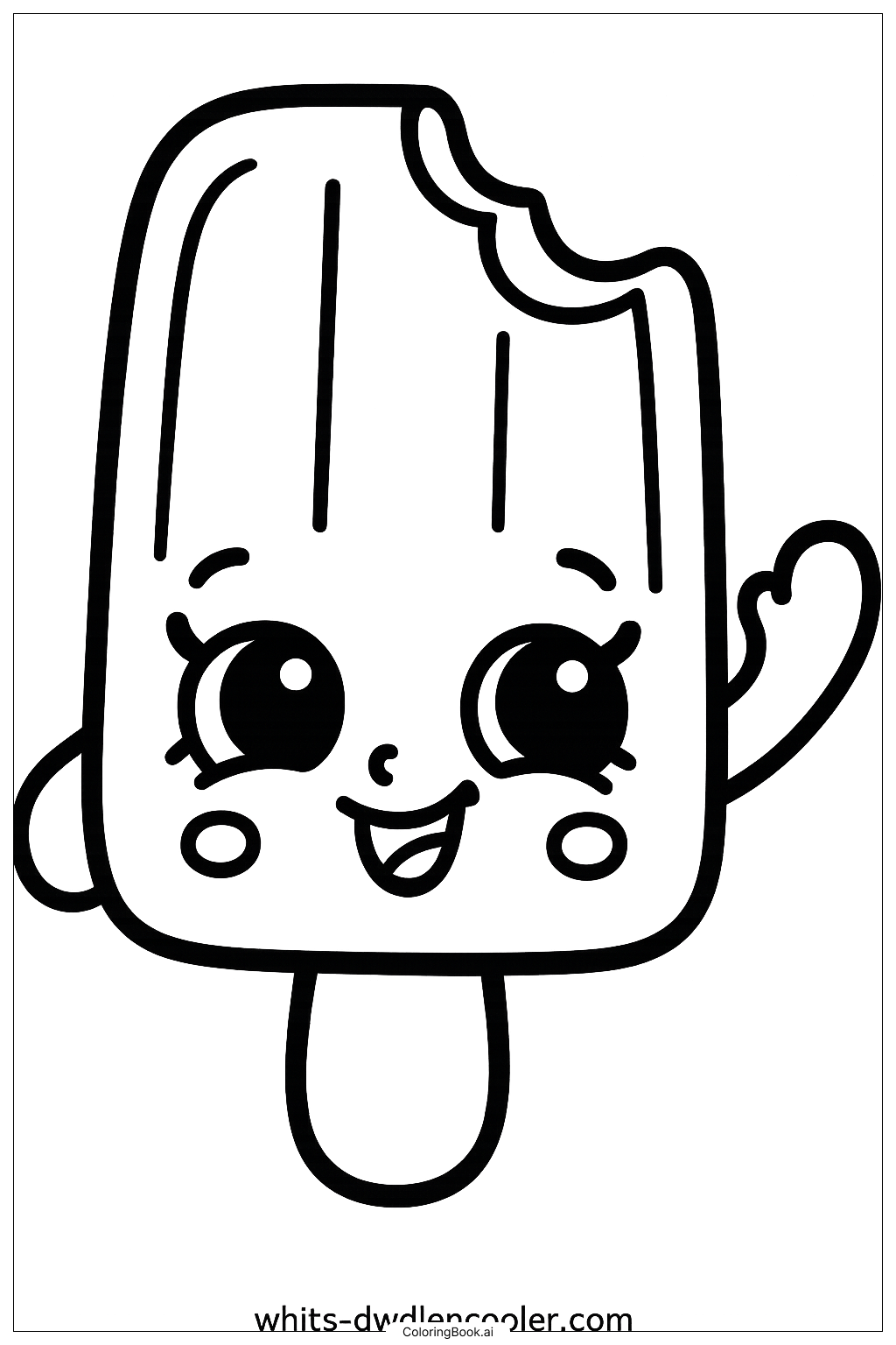  Shopkins 俏皮冰棒填色页 