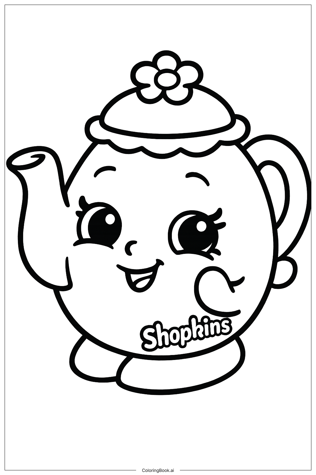 Shopkins 迷你茶壶填色页 