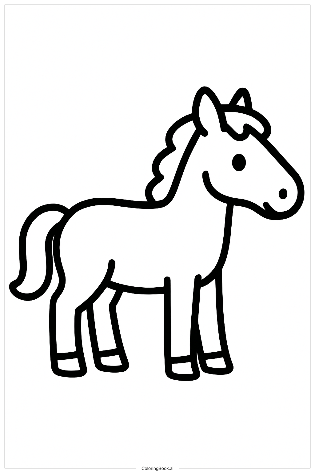  Side View Horses Coloring Page 