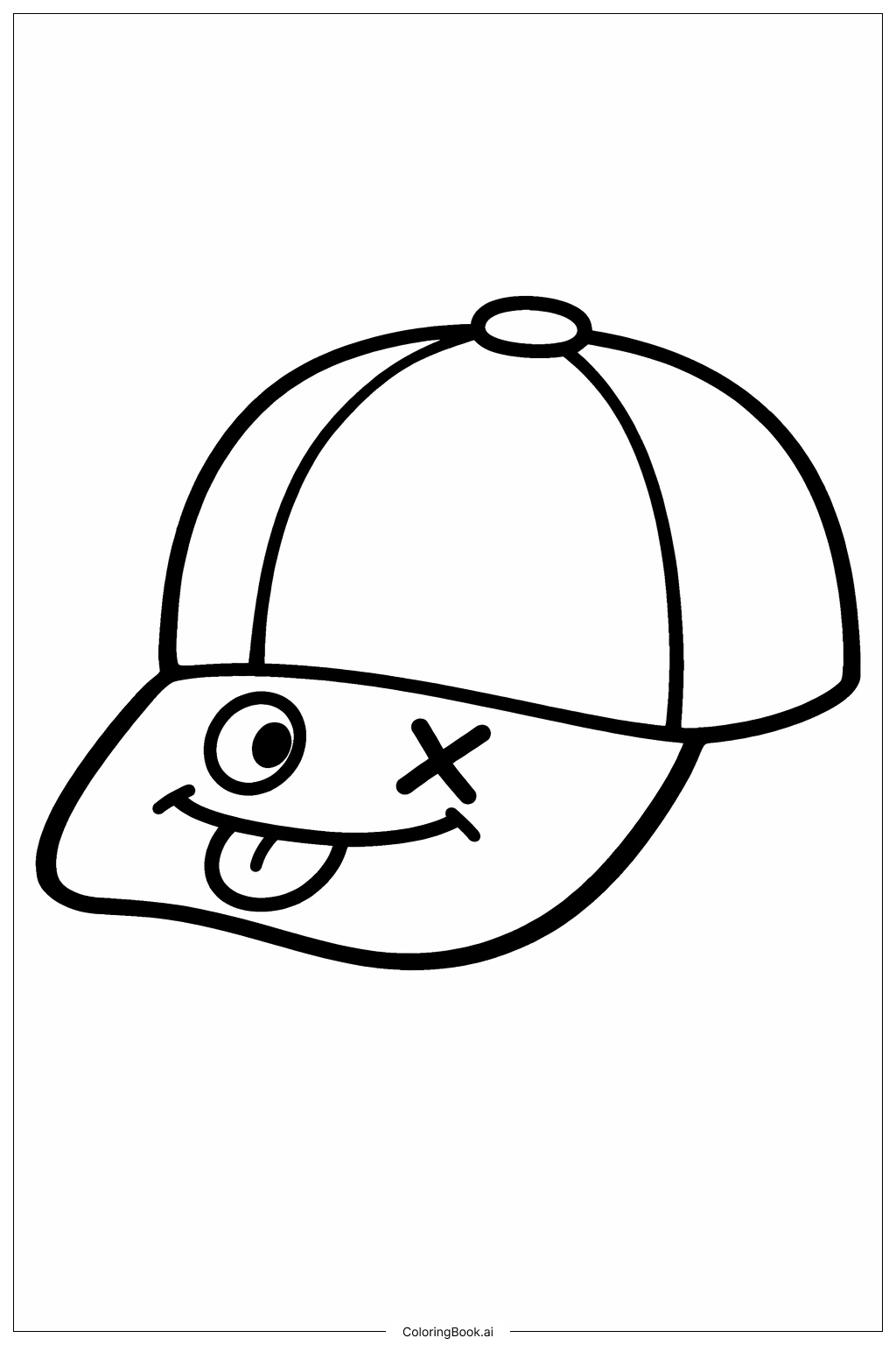  搞笑臉帽子著色頁 