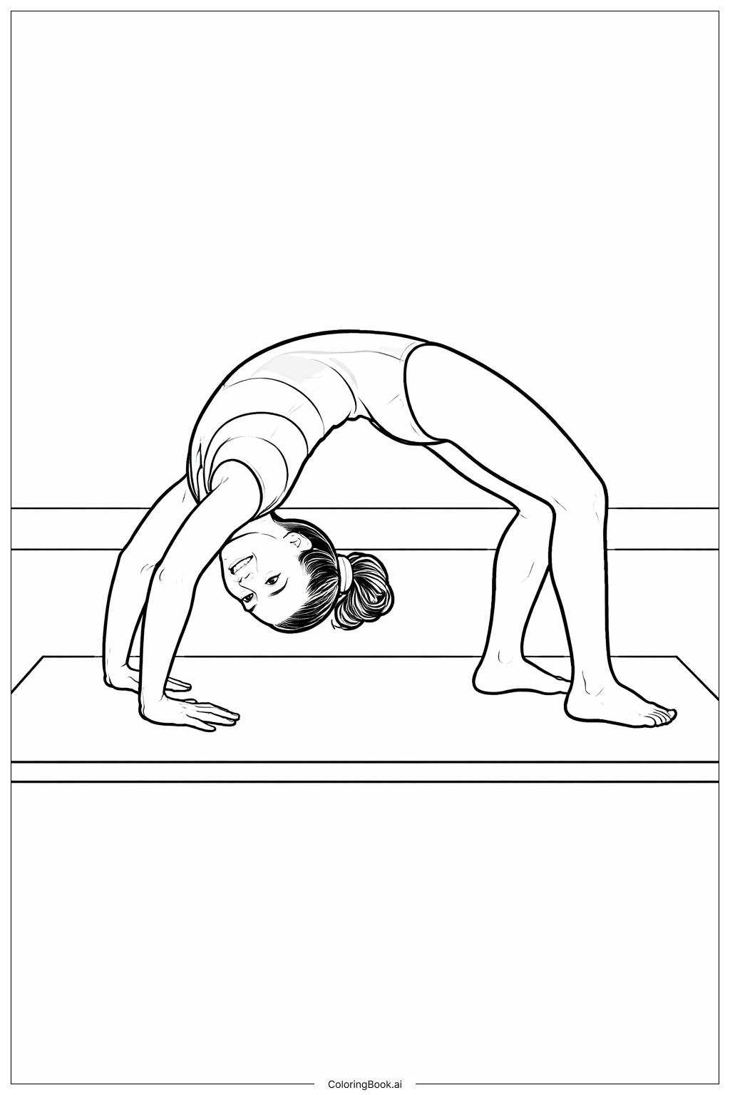  Simone Biles 按墊橋式著色頁 