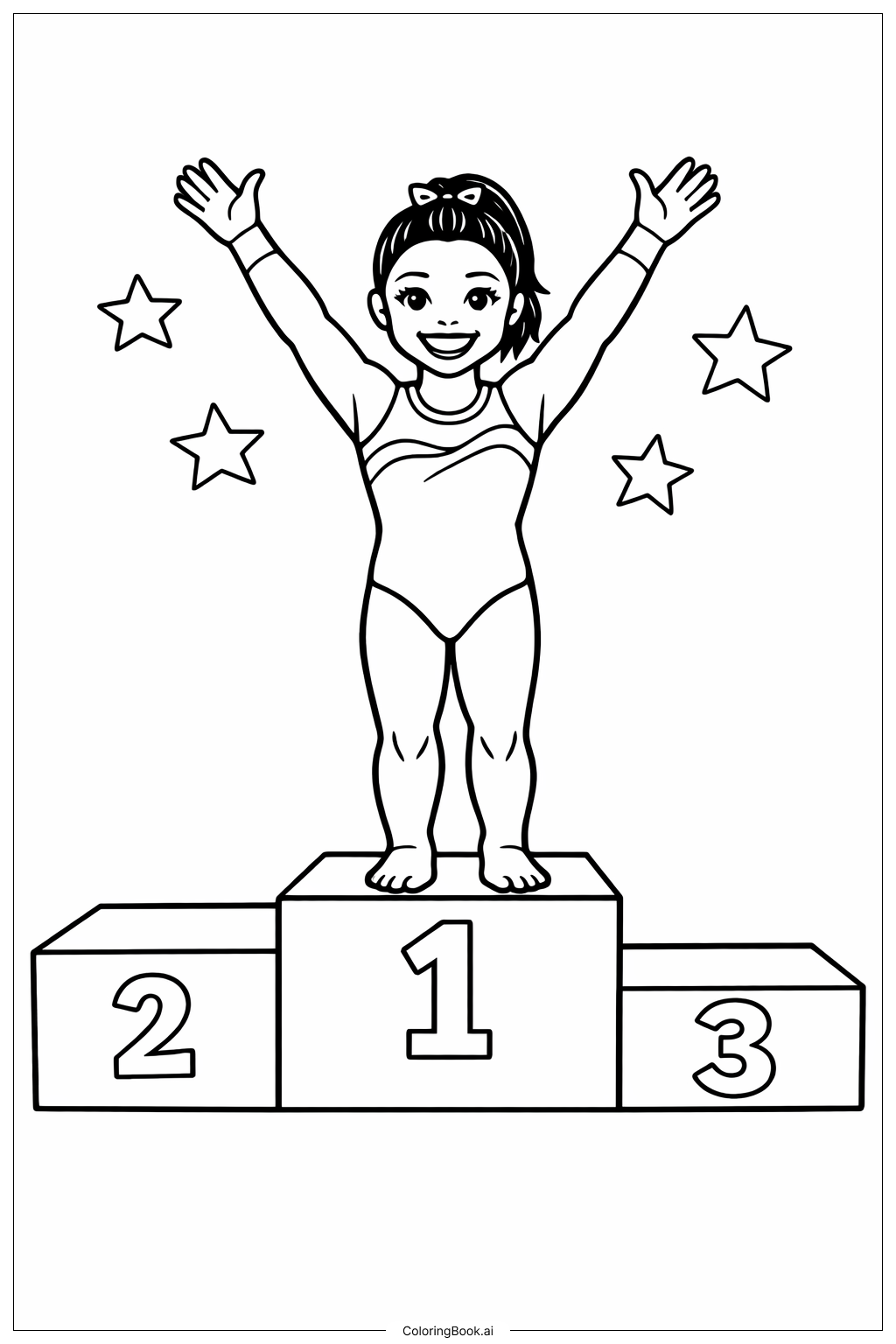  西蒙妮·拜爾斯慶祝勝利著色頁 