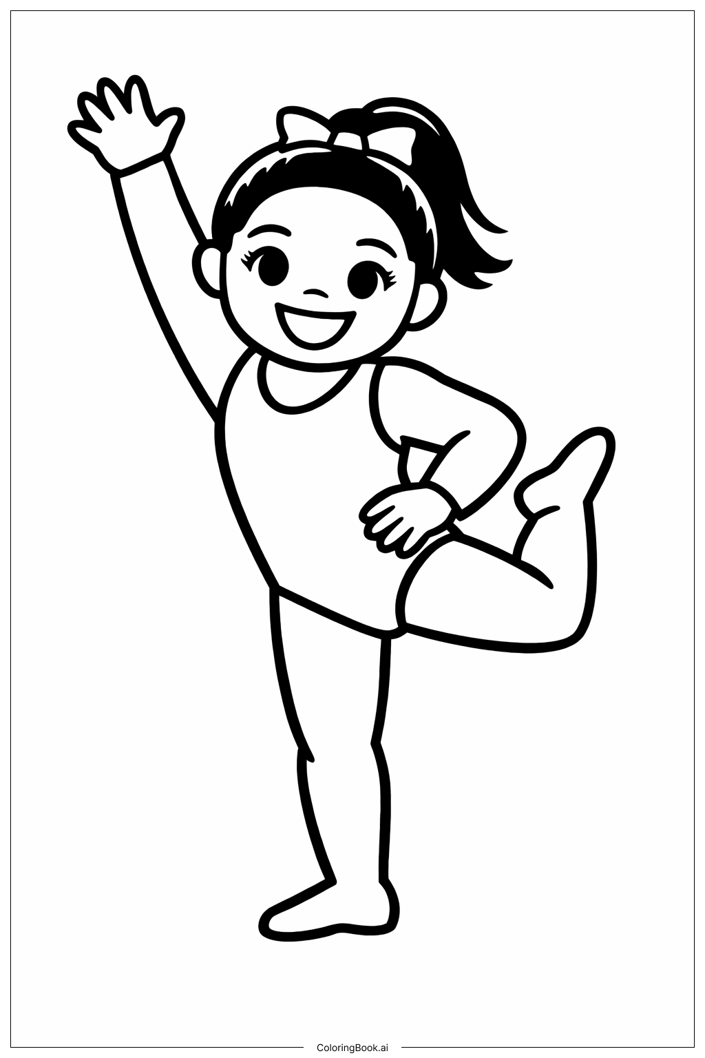  穿體操服的西蒙·拜爾斯著色頁 