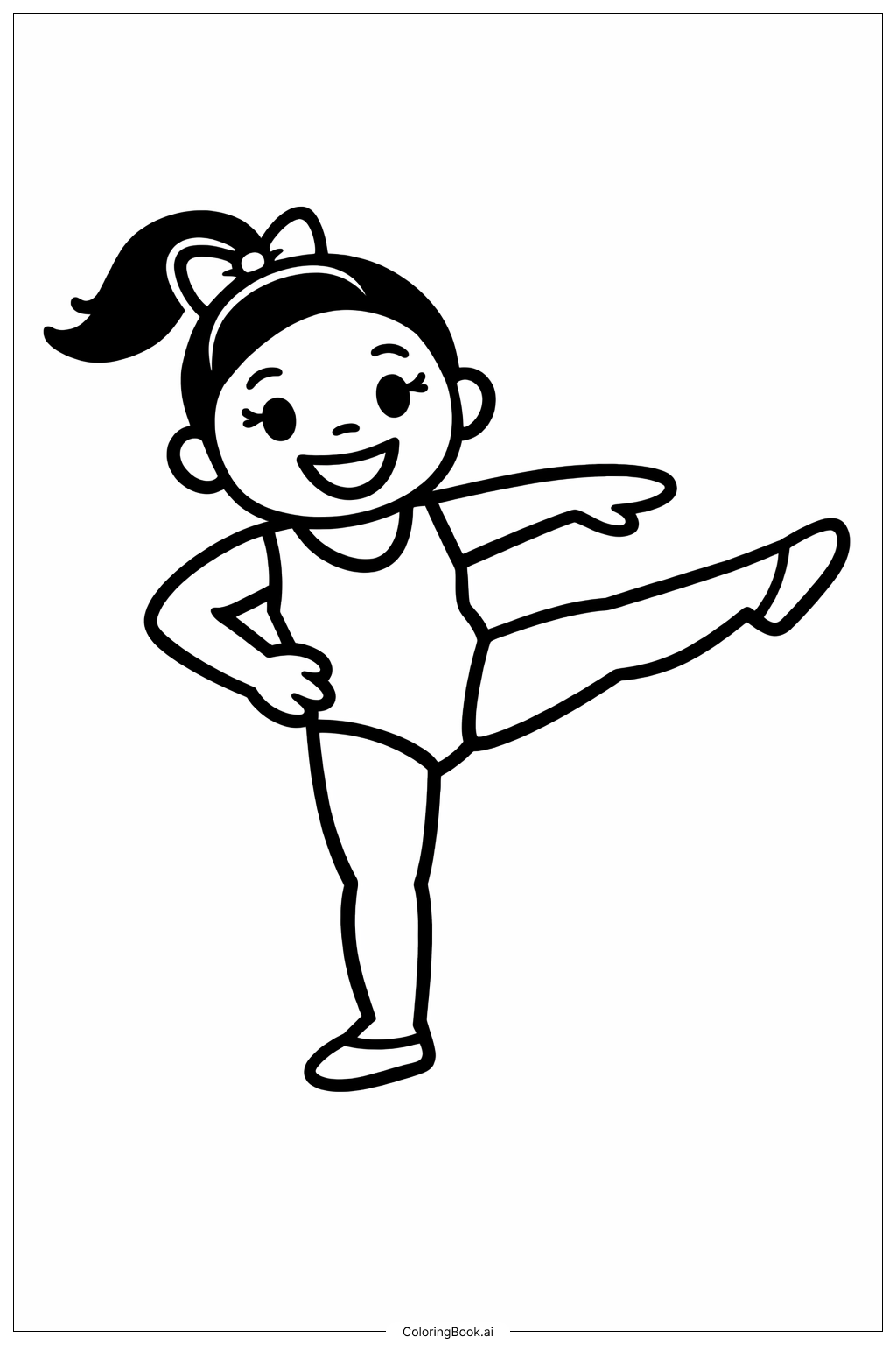  Simone Biles 高踢腳著色頁 