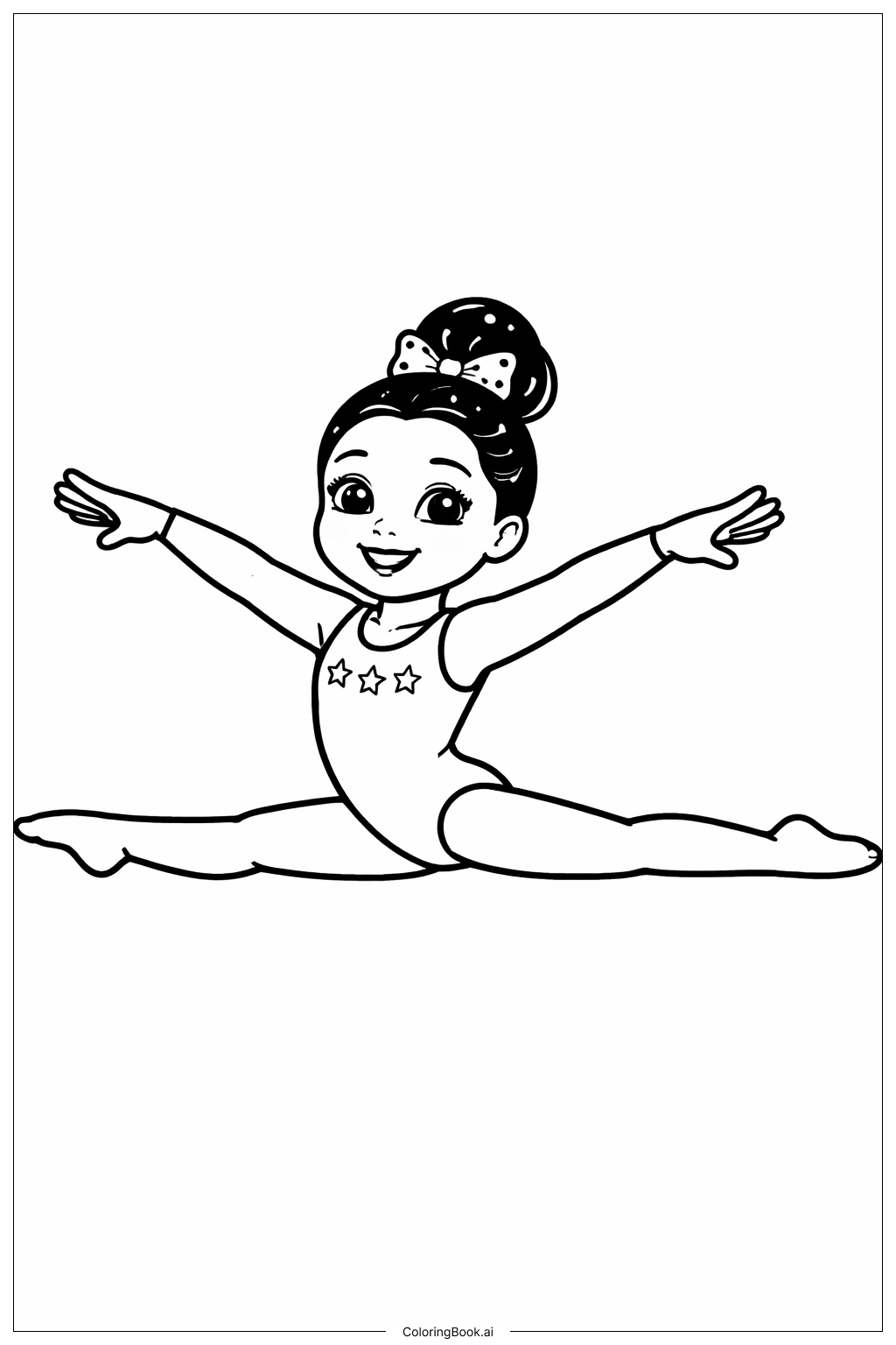  西蒙·拜爾斯簡易跳躍著色頁 