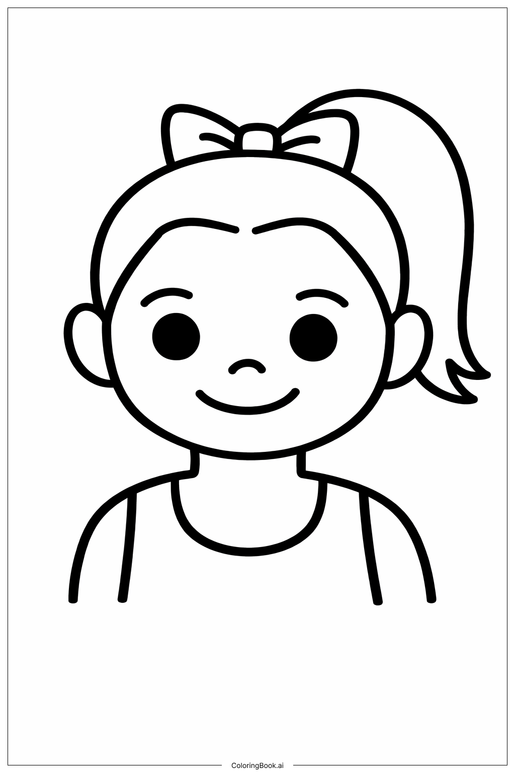  Page de coloriage Portrait de Simone Biles avec un petit sourire 