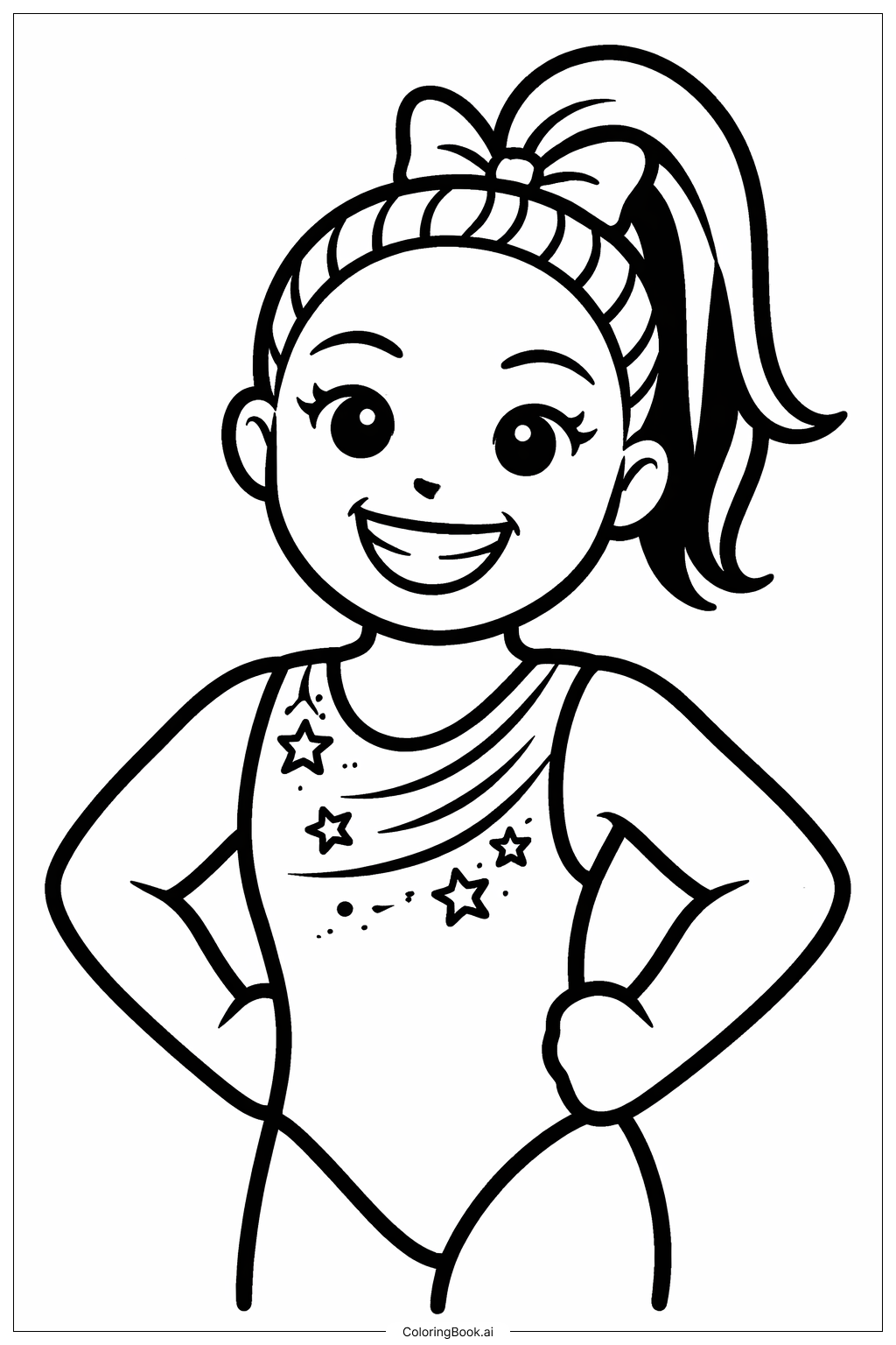  Page de coloriage Simone Biles souriante 